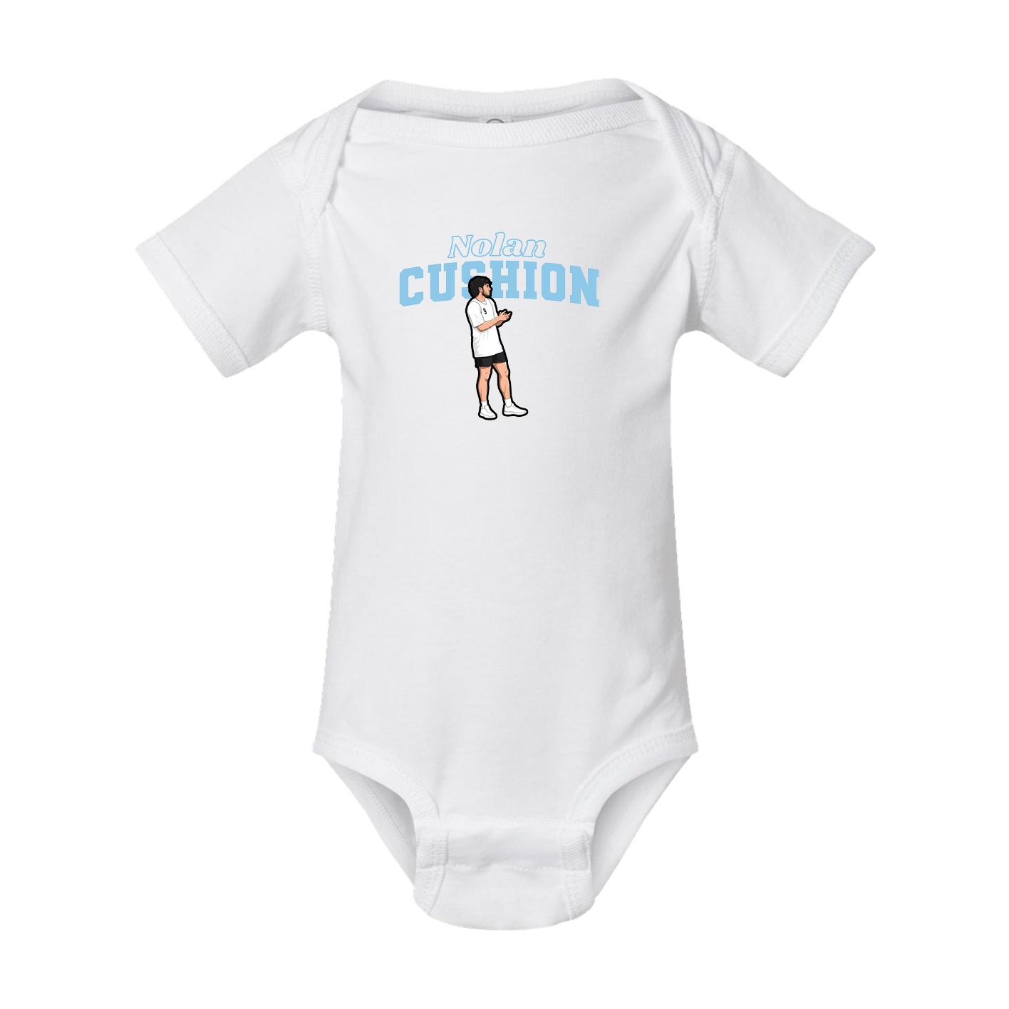 Baby Onesie — Name Arch in White