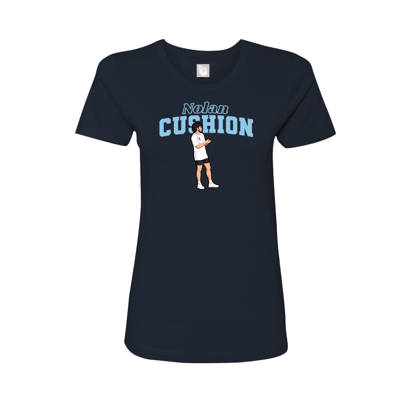 Fitted Women's Tee — Name Arch in Navy