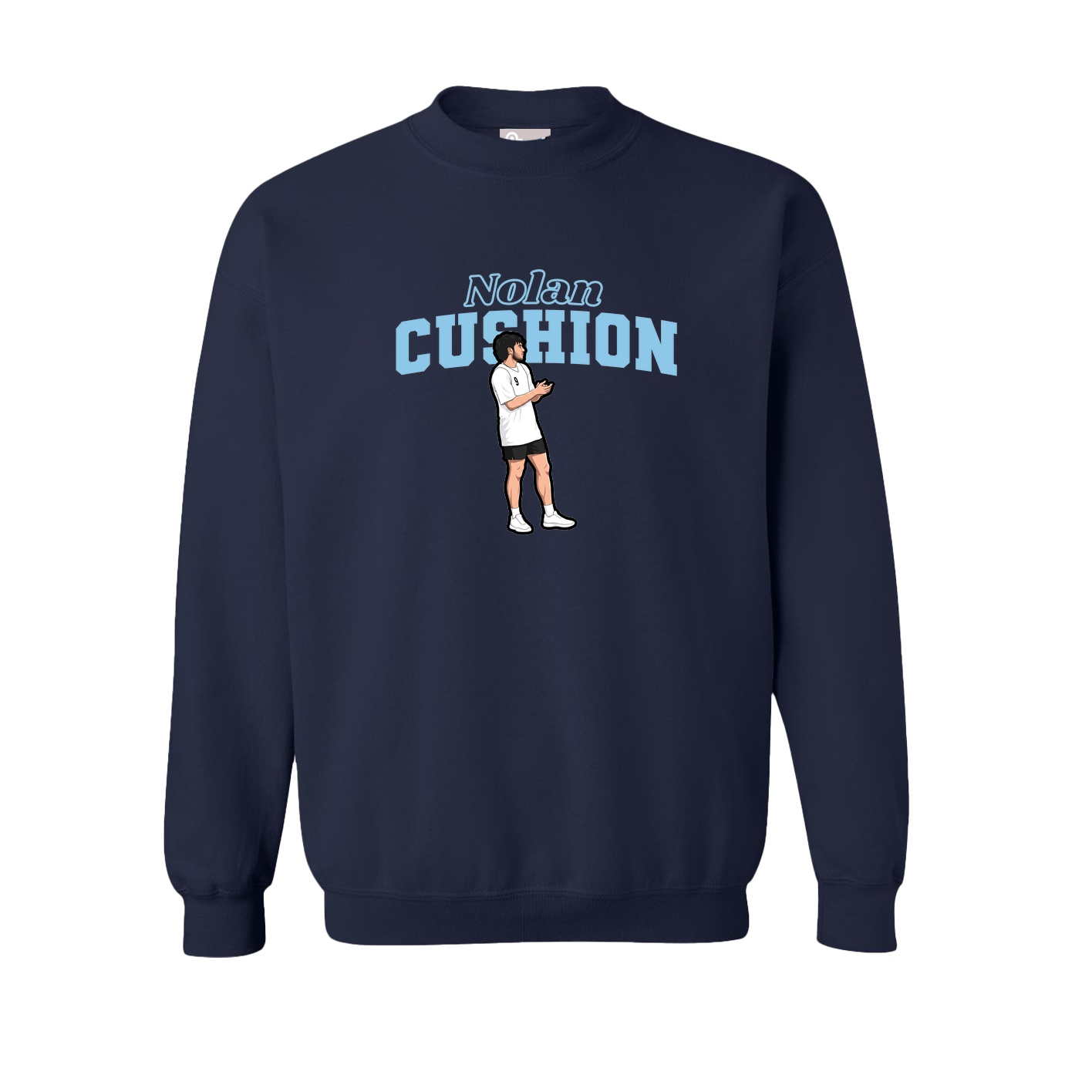 Fleece Crew — Name Arch in Navy