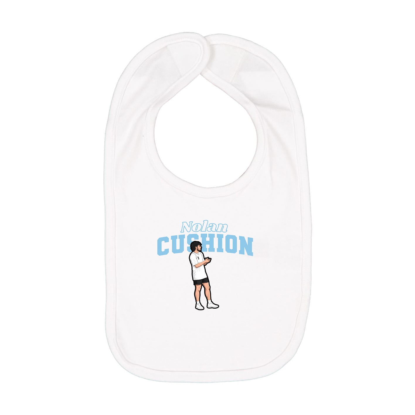 Infant Bib — Name Arch in White