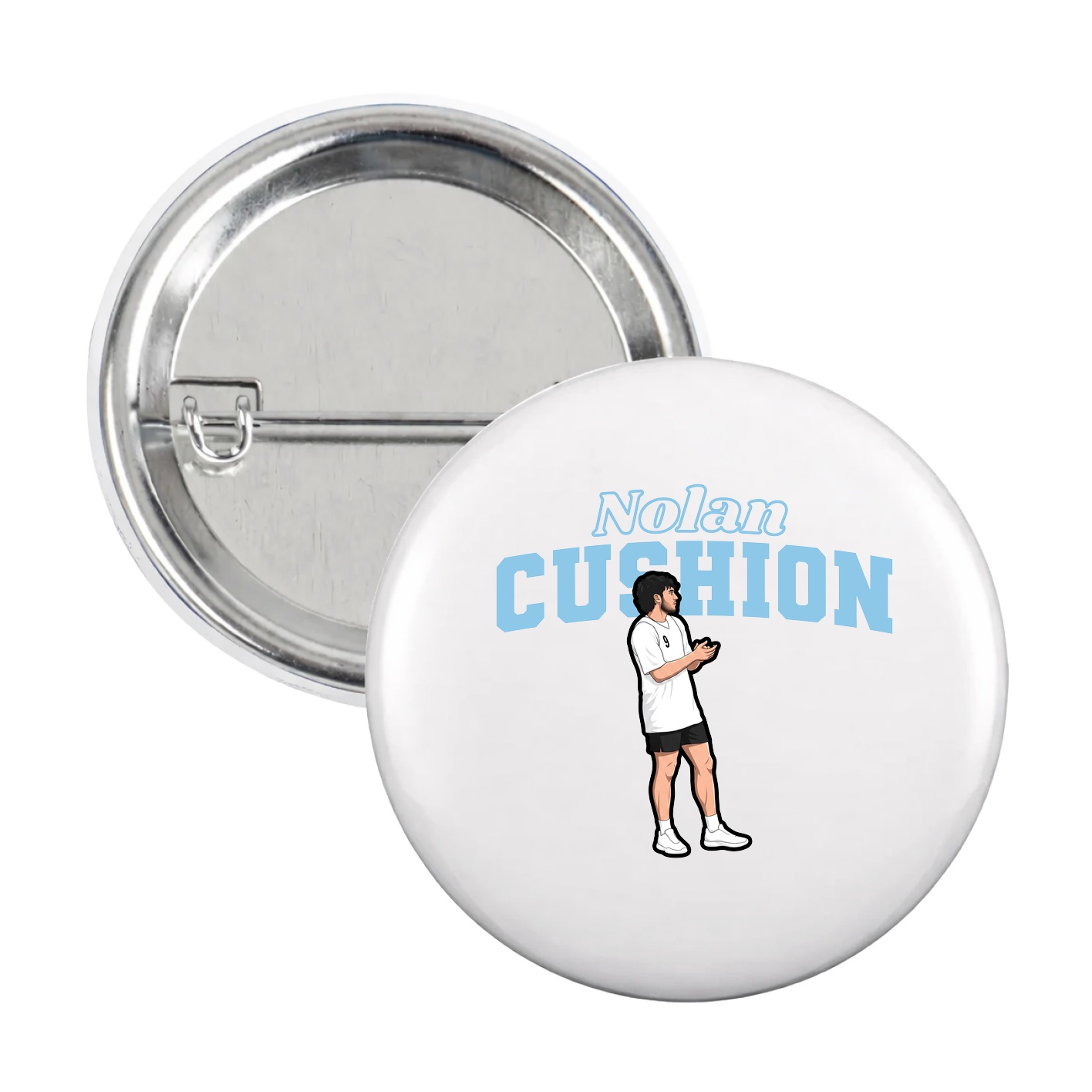 Game Day Button — Name Arch in White