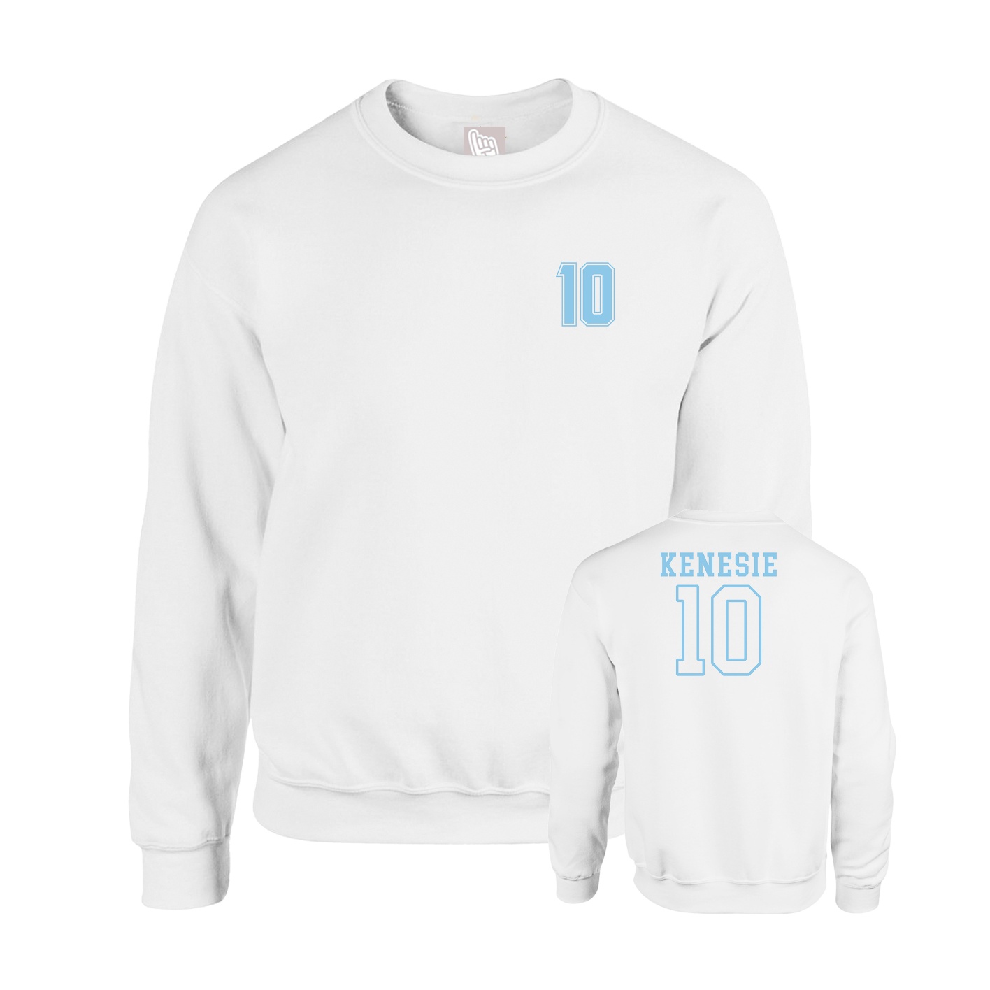 Fleece Crew — Chest Back in White