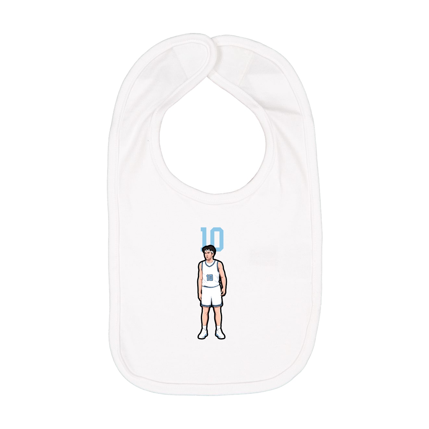 Infant Bib — Number Top in White