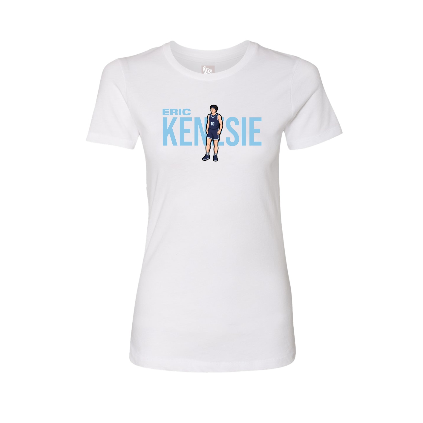 Fitted Women's Tee — Player Name in White