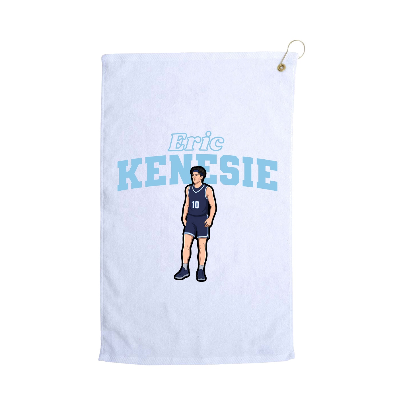Golf Towel — Name Arch in White