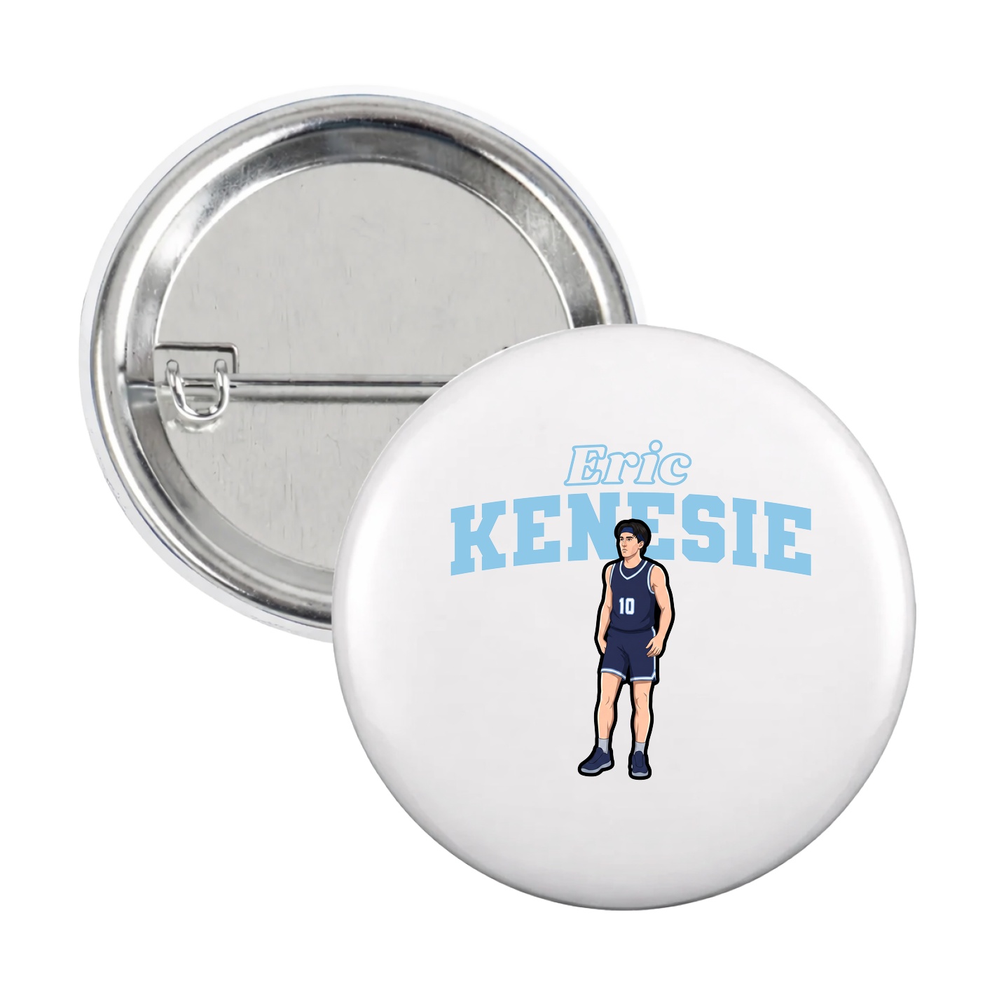 Game Day Button — Name Arch in White