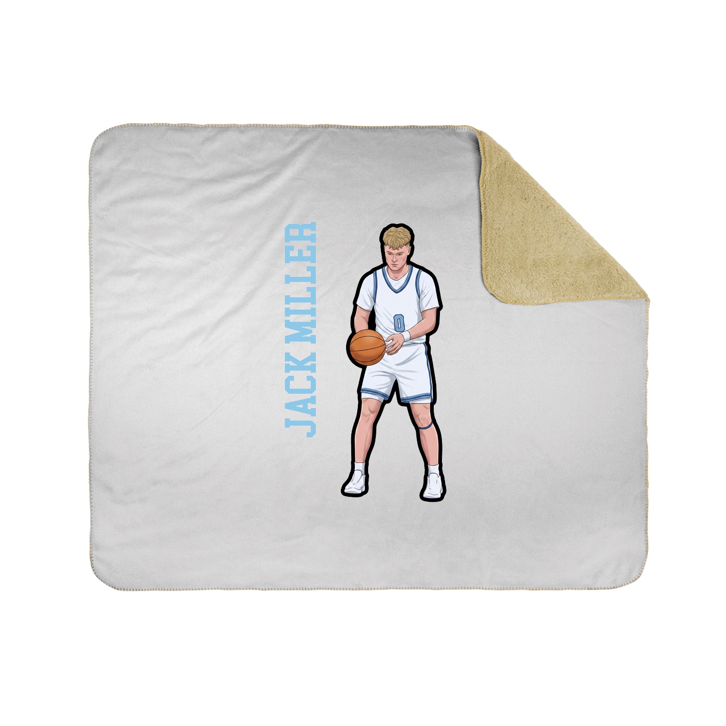 Throw Blanket — Name Vertical in White