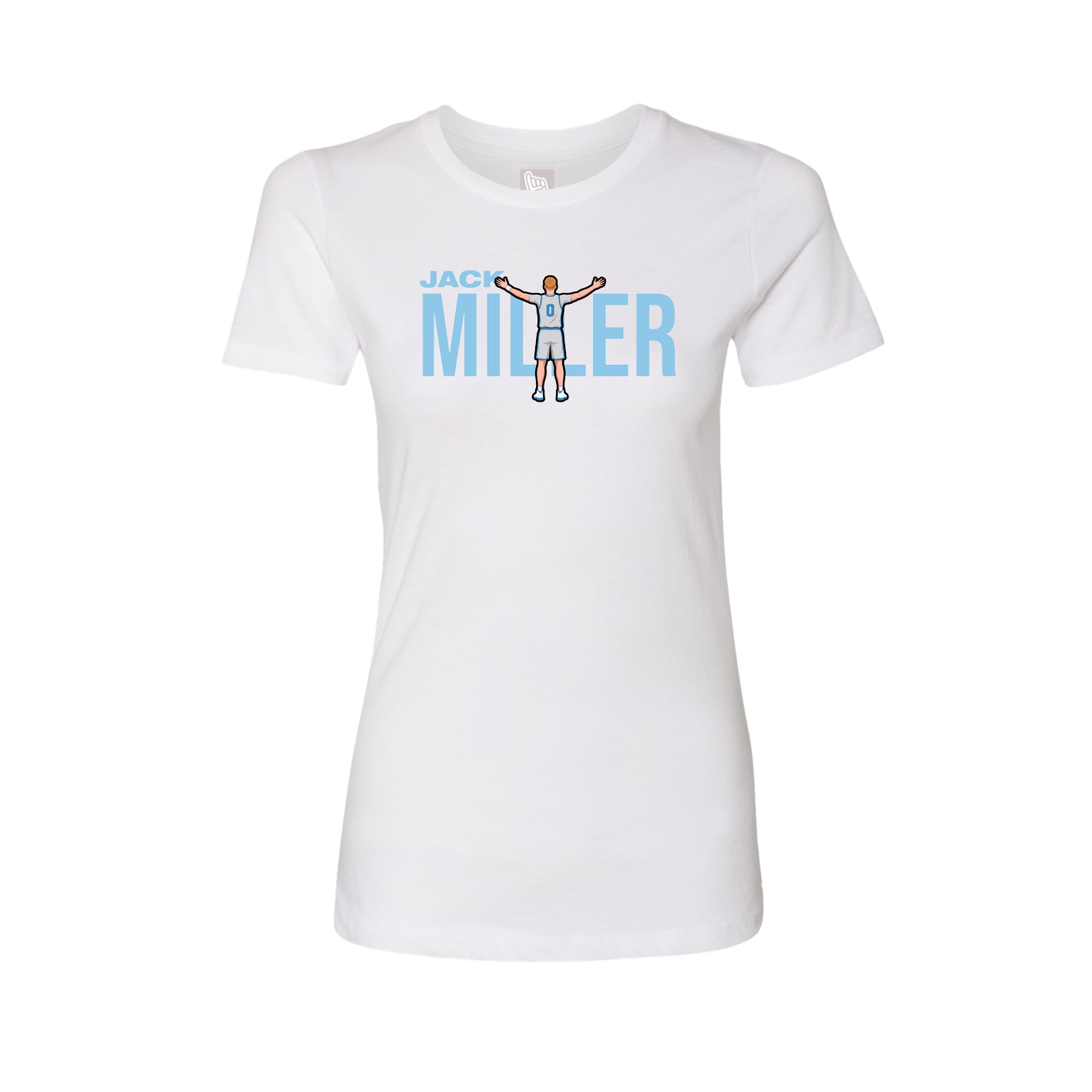 Fitted Women's Tee — Player Name in White