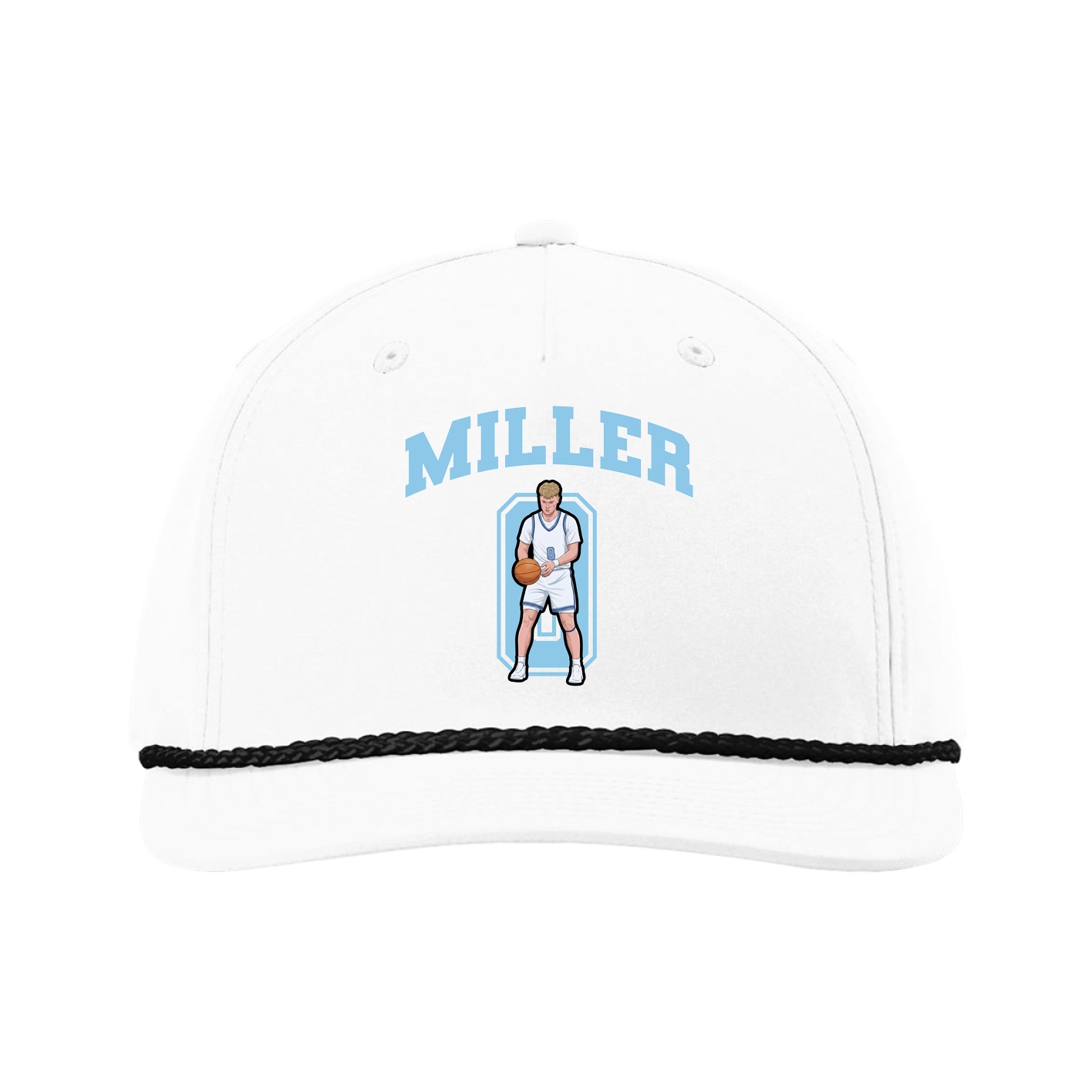 Five-Panel Classic Rope Cap — Number in White