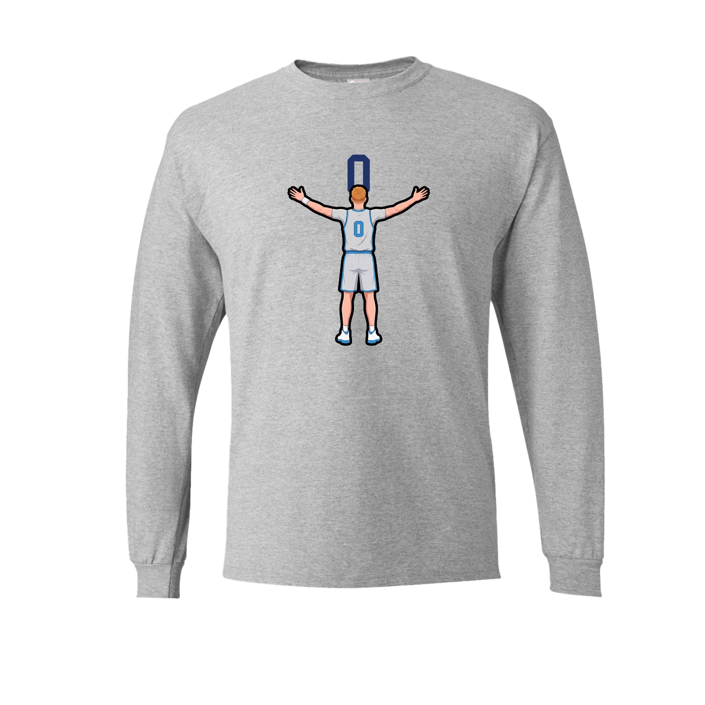 Long Sleeve Tee — Number Top in Grey