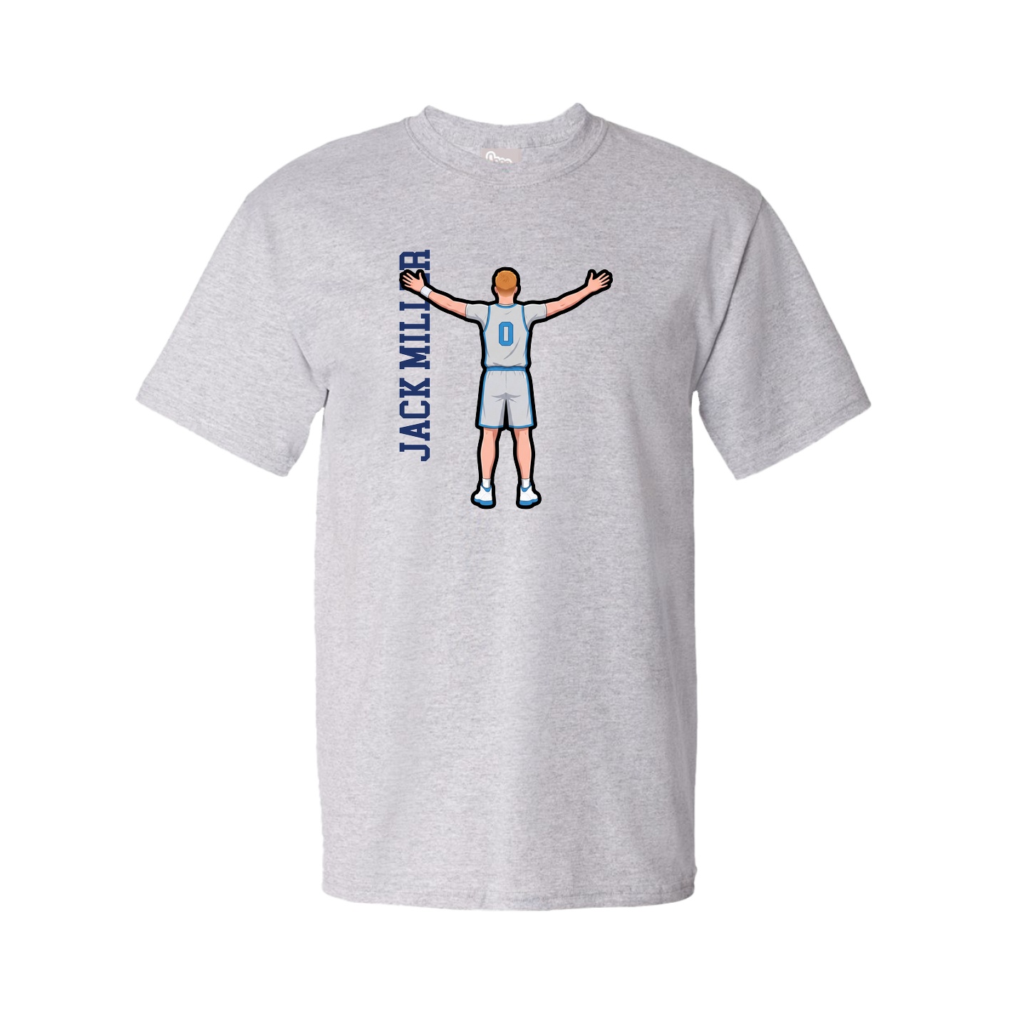 Youth Tee — Name Vertical in Grey