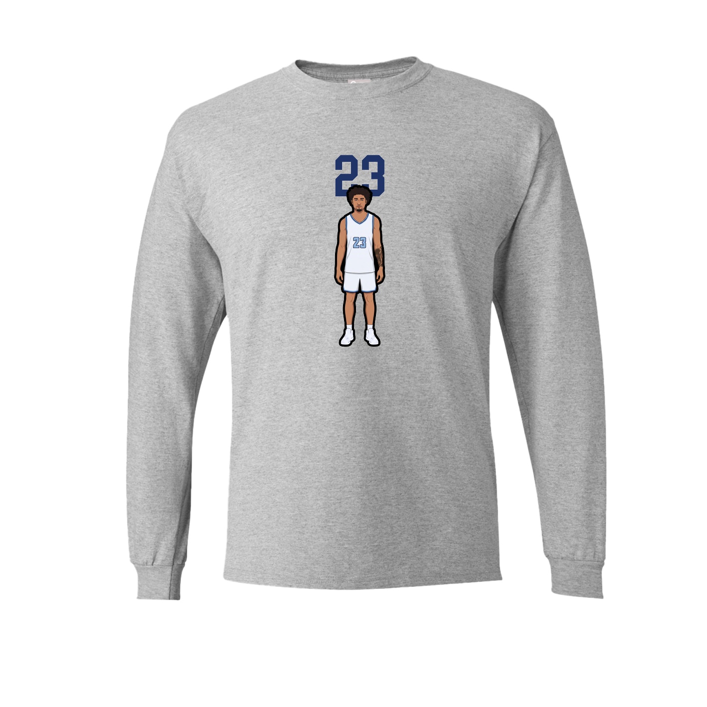 Long Sleeve Tee — Number Top in Grey