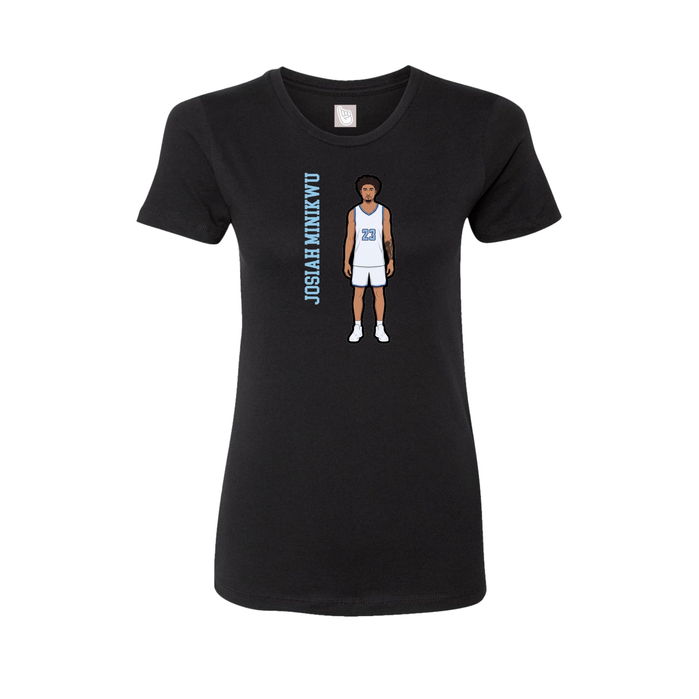 Fitted Women's Tee — Name Vertical in Black