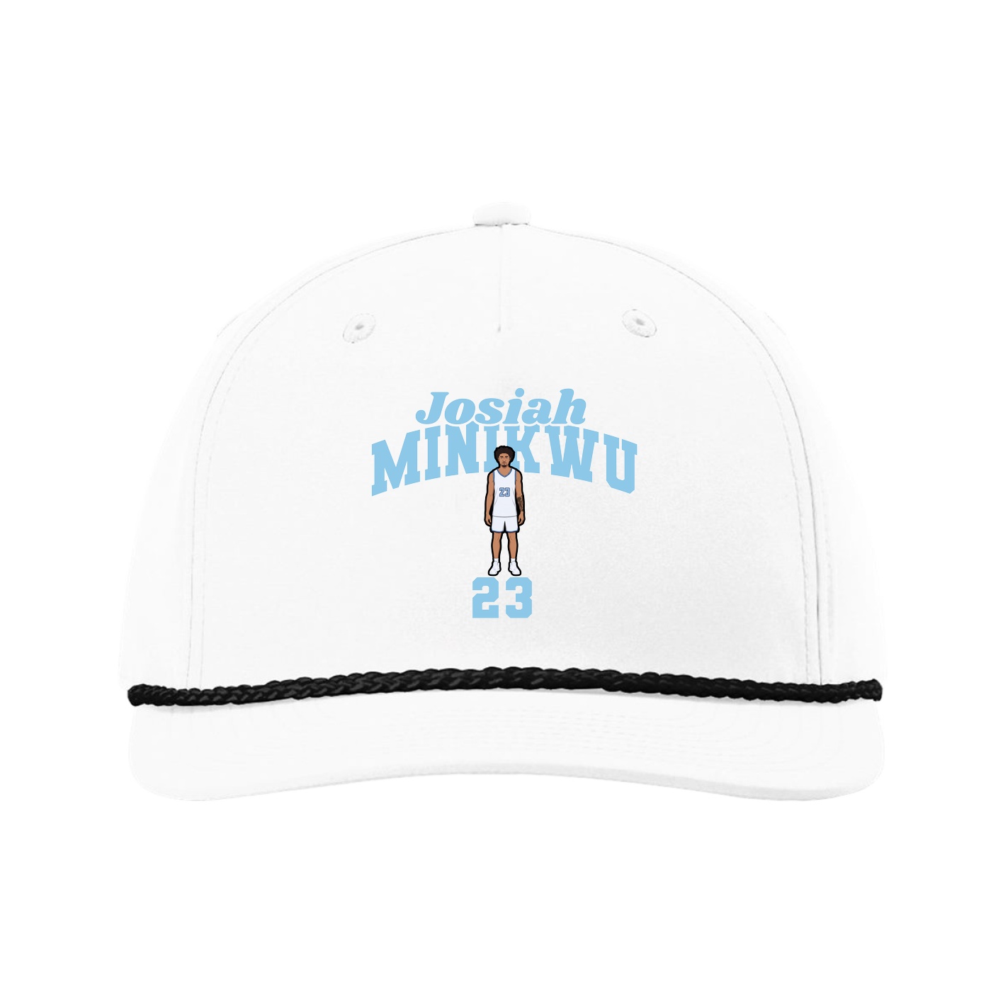 Five-Panel Classic Rope Cap — Signature Arch in White