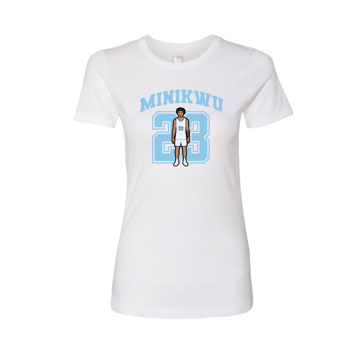 Fitted Women's Tee — Number in White