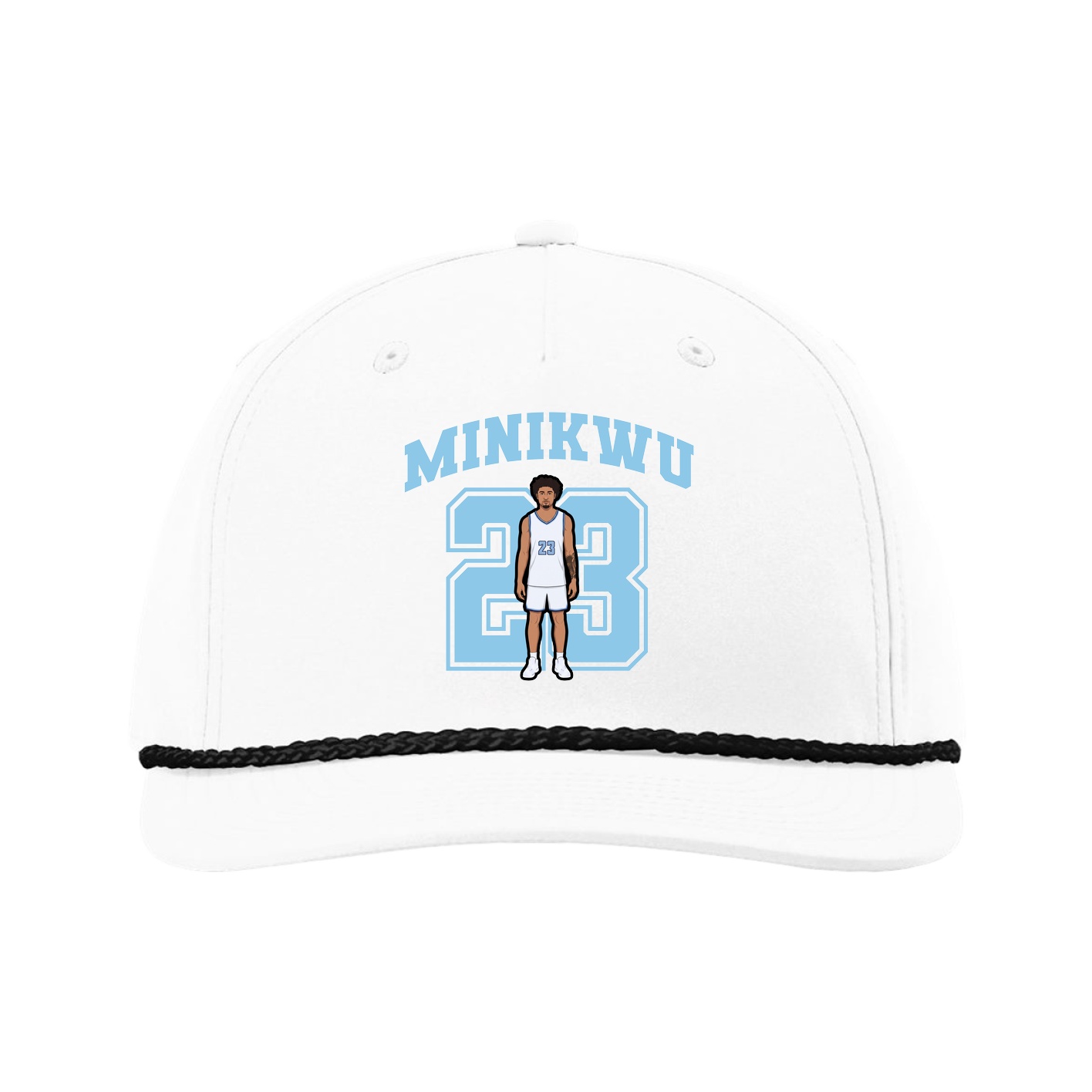 Five-Panel Classic Rope Cap — Number in White