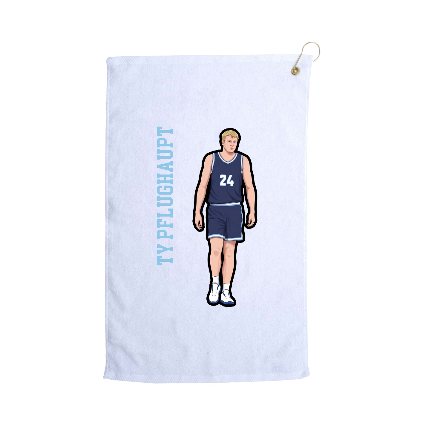Golf Towel — Name Vertical in White