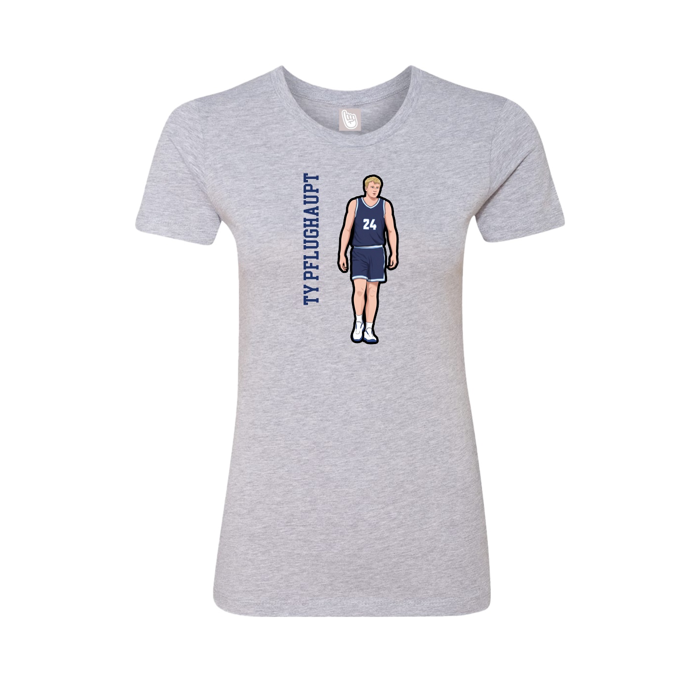 Fitted Women's Tee — Name Vertical in Grey
