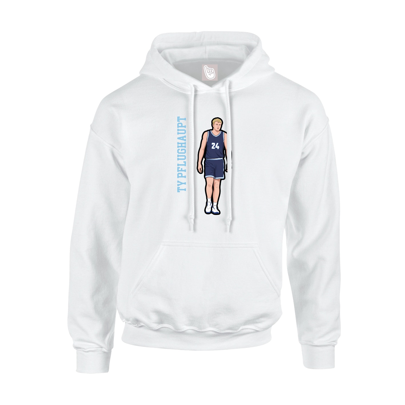 Hoodie — Name Vertical in White