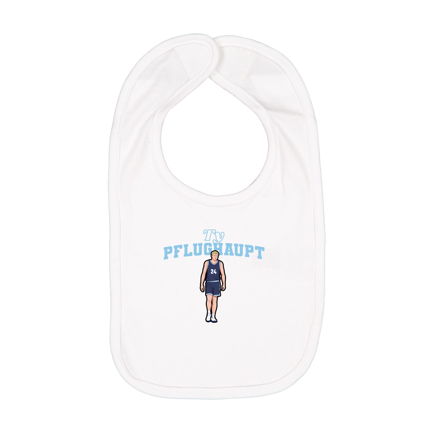 Infant Bib — Name Arch in White