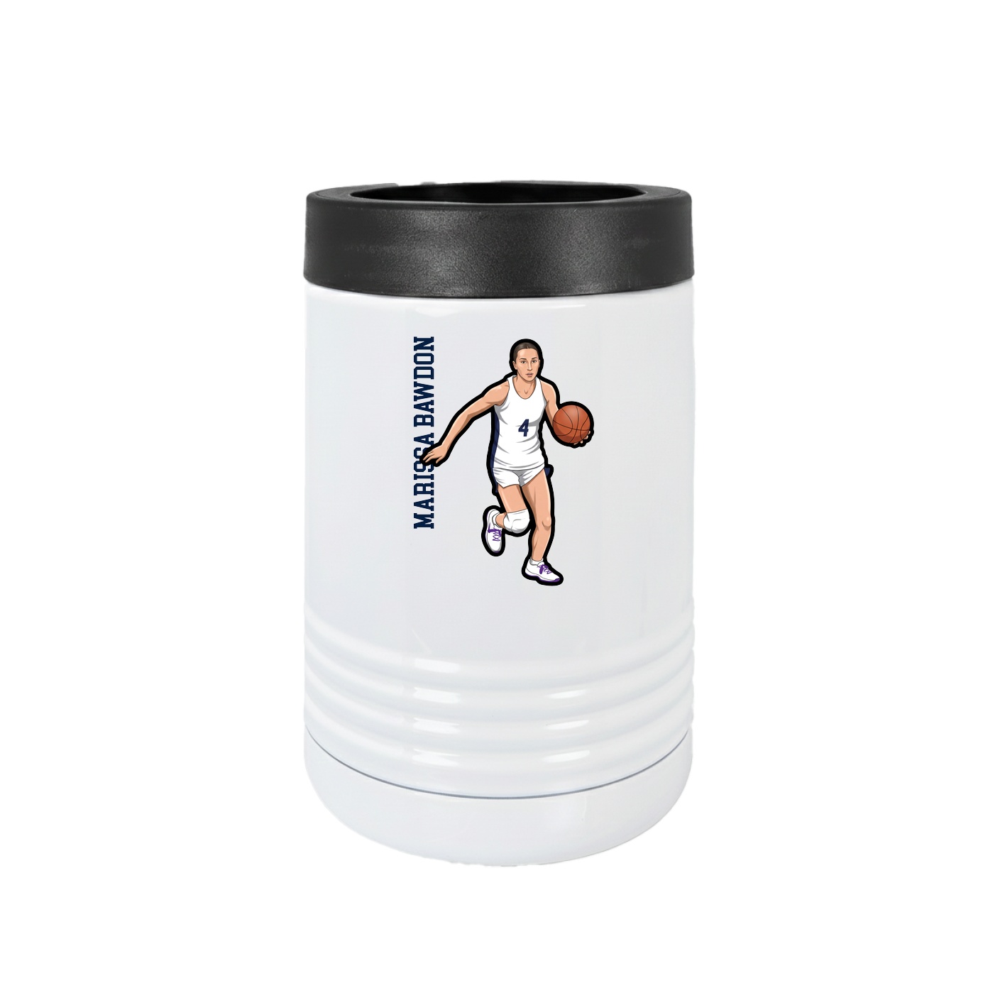 Beverage Holder — Name Vertical in White