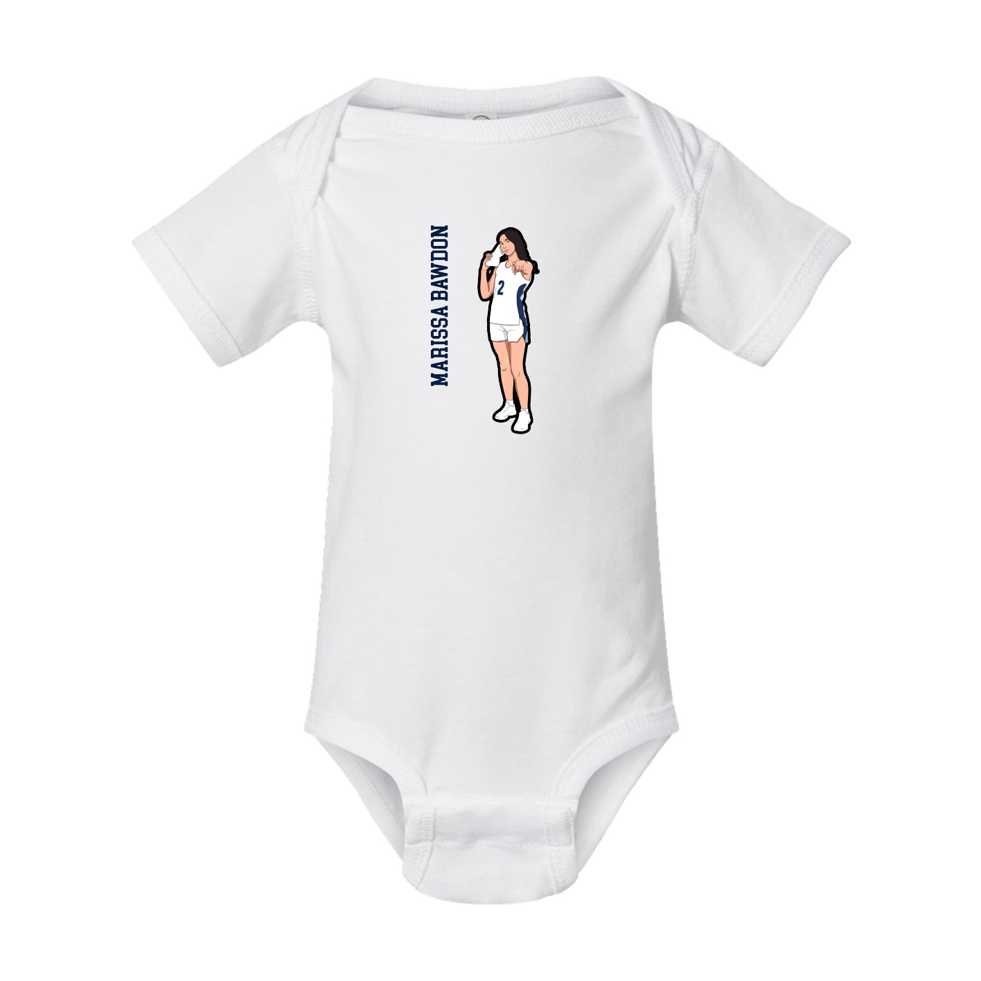 Baby Onesie — Name Vertical in White