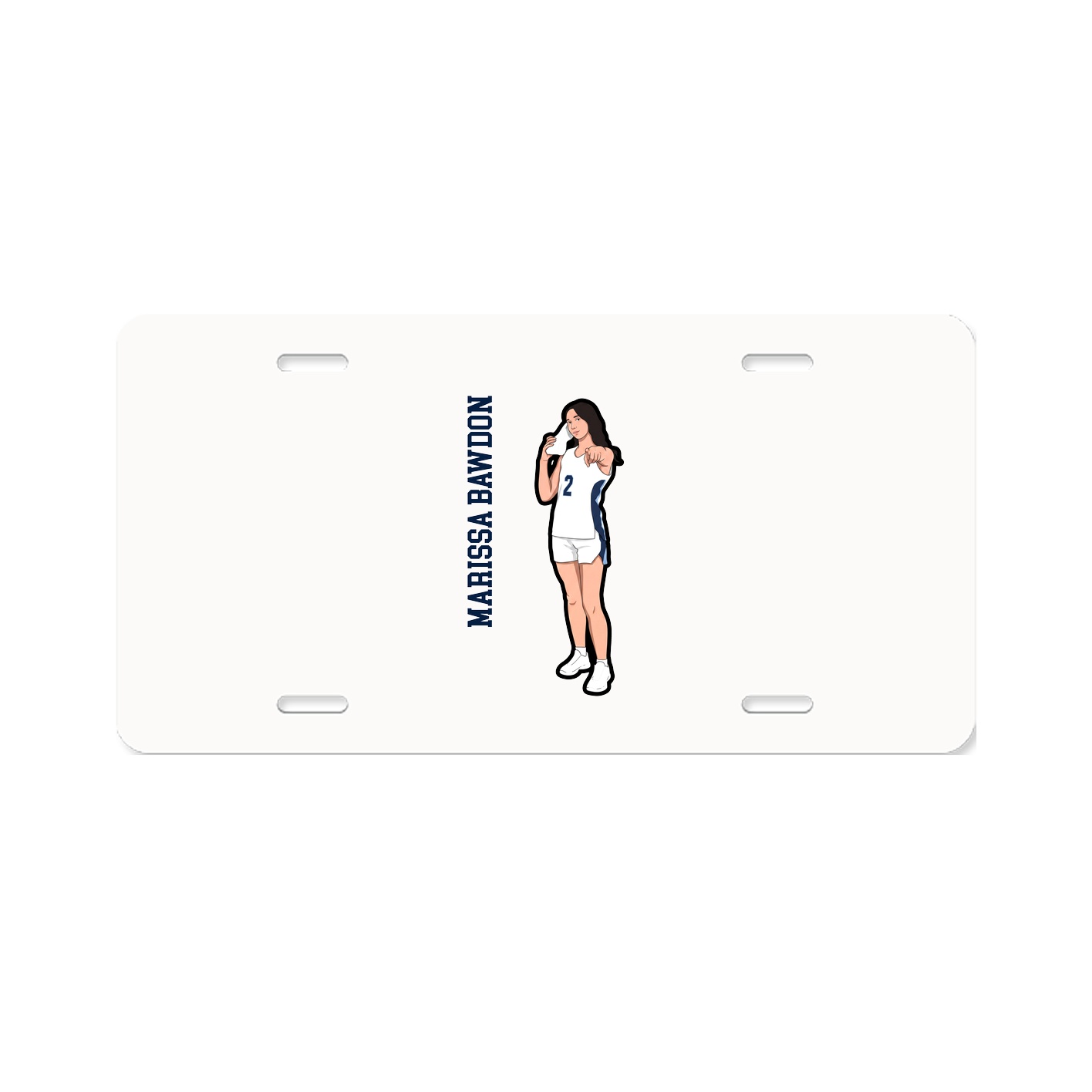 License Plate — Name Vertical in Classic