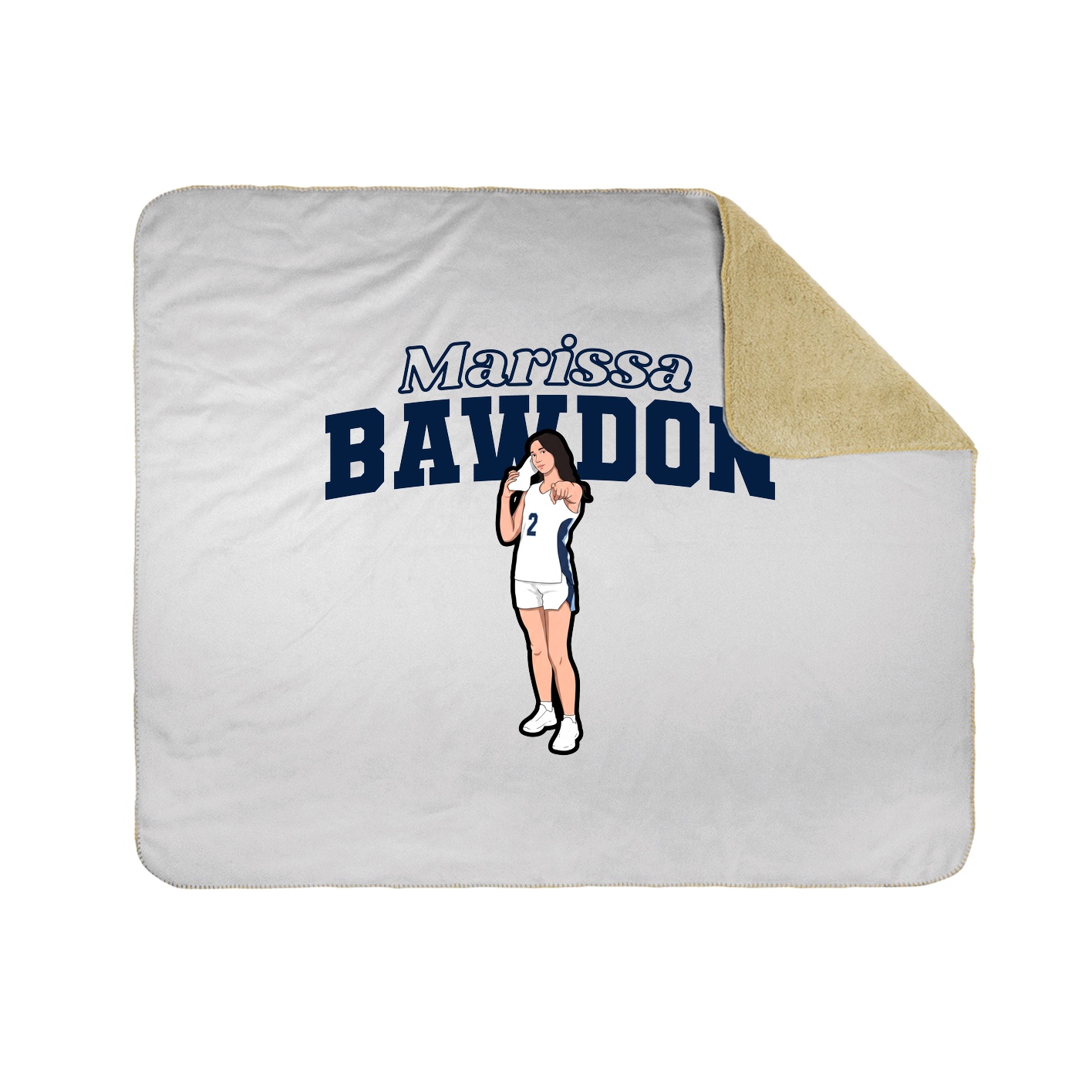 Throw Blanket — Name Arch in White