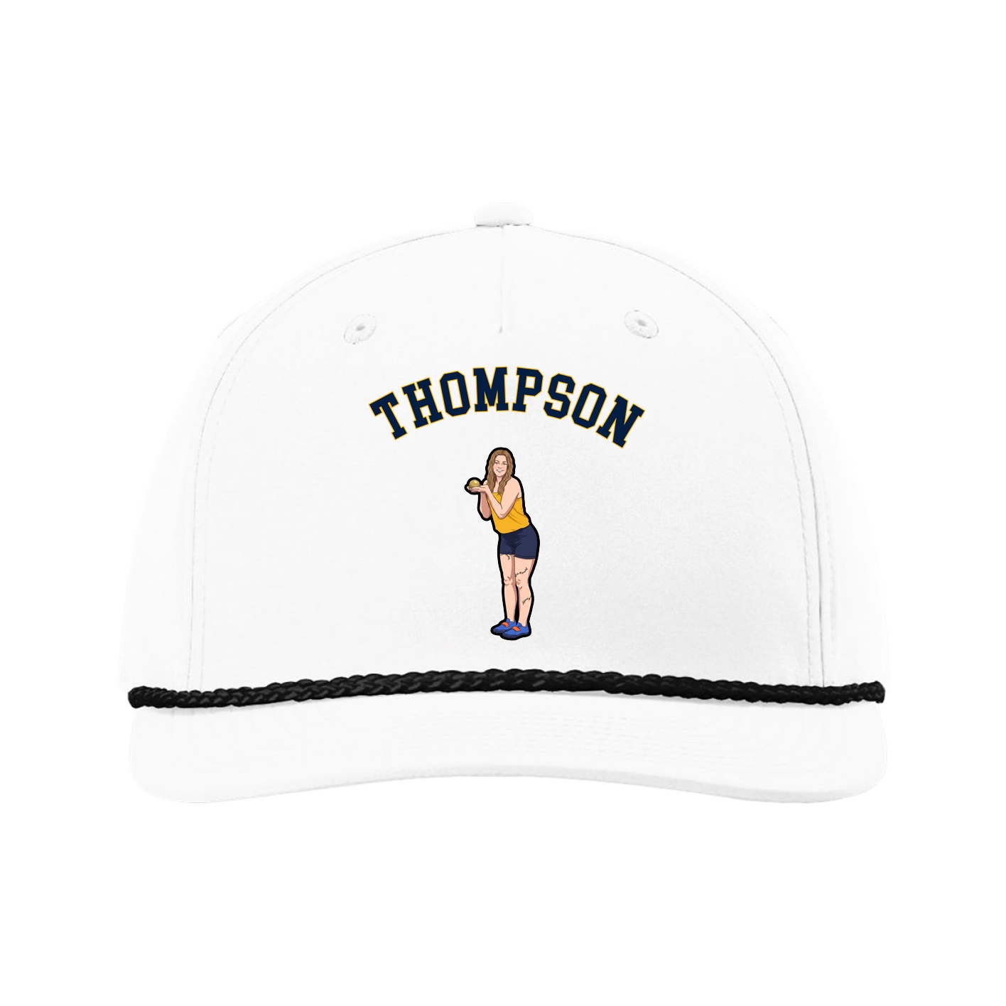 Five-Panel Classic Rope Cap — Shirsey Arch in White