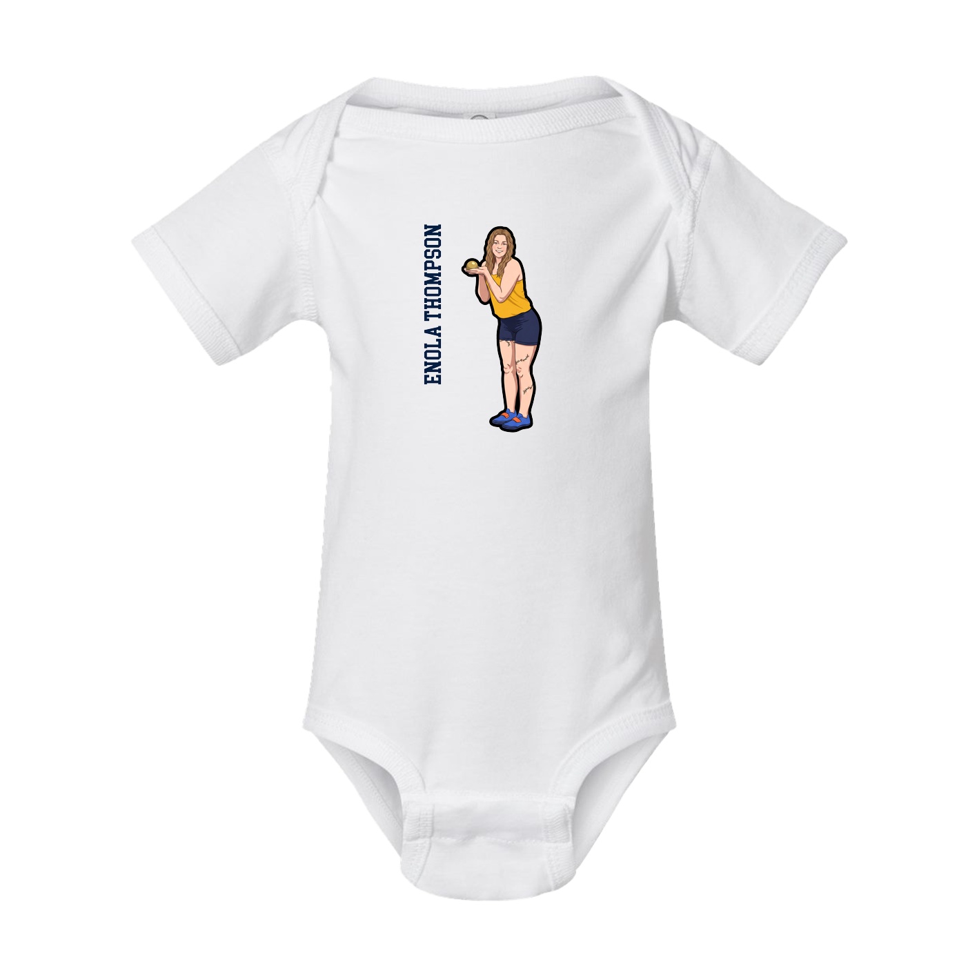 Baby Onesie — Name Vertical in White