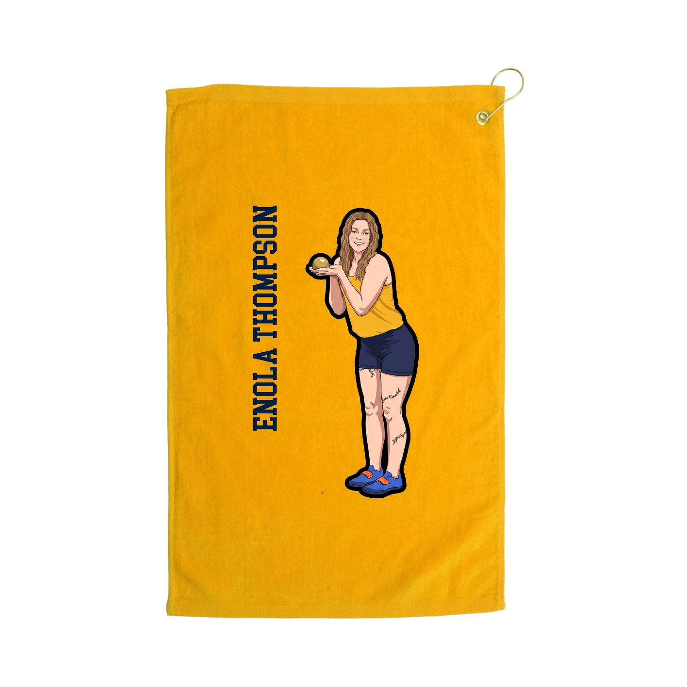 Golf Towel — Name Vertical in Gold