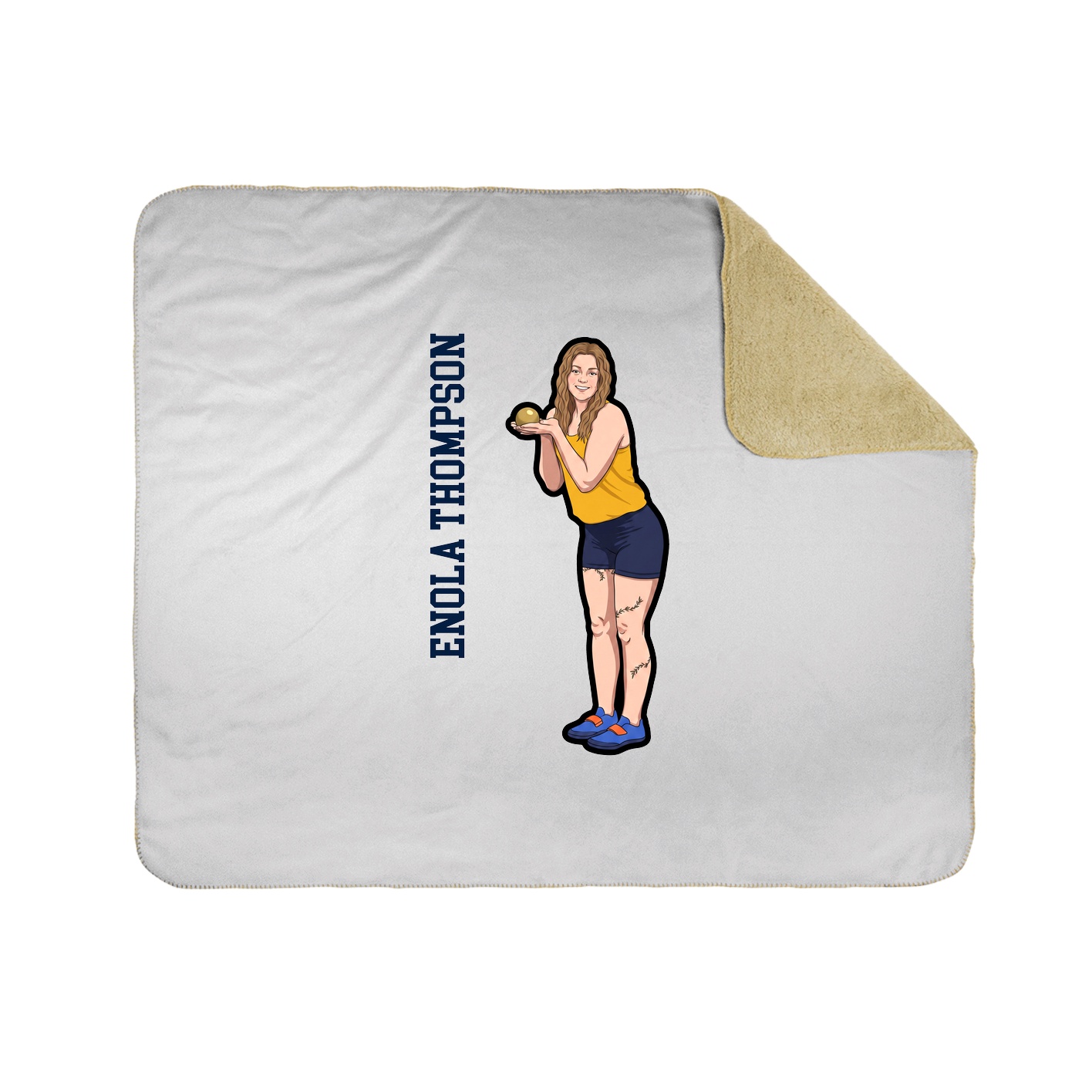 Throw Blanket — Name Vertical in White
