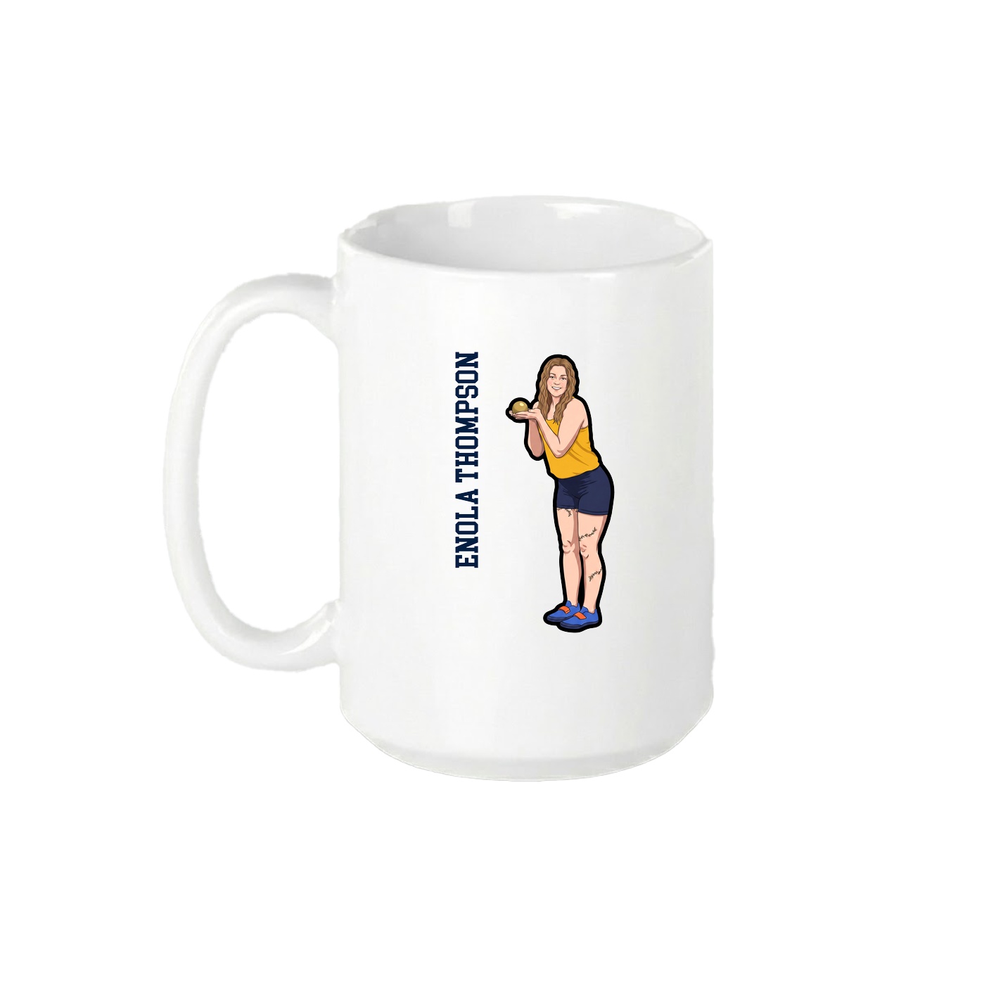 15oz Coffee Mug — Name Vertical in White