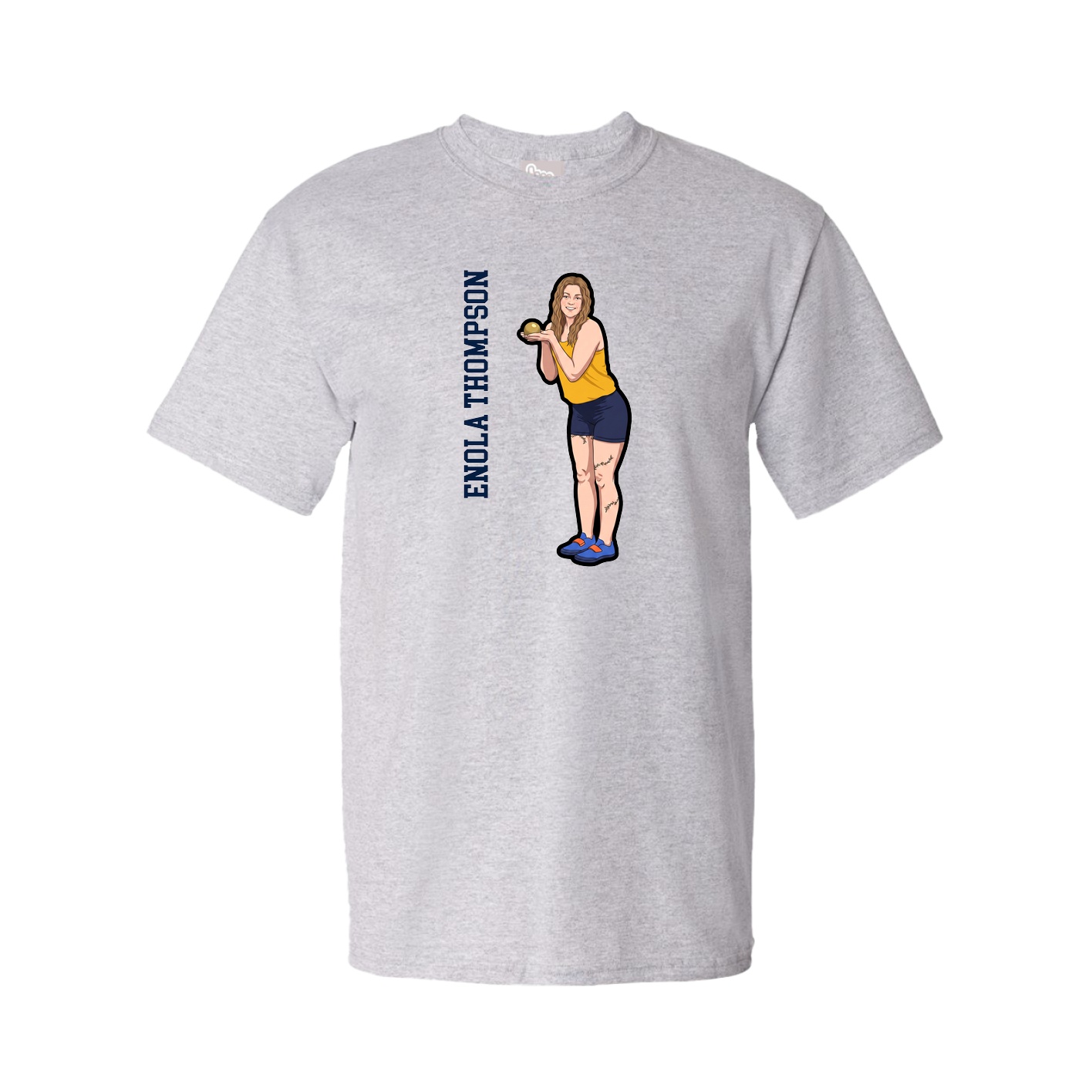 Youth Tee — Name Vertical in Grey