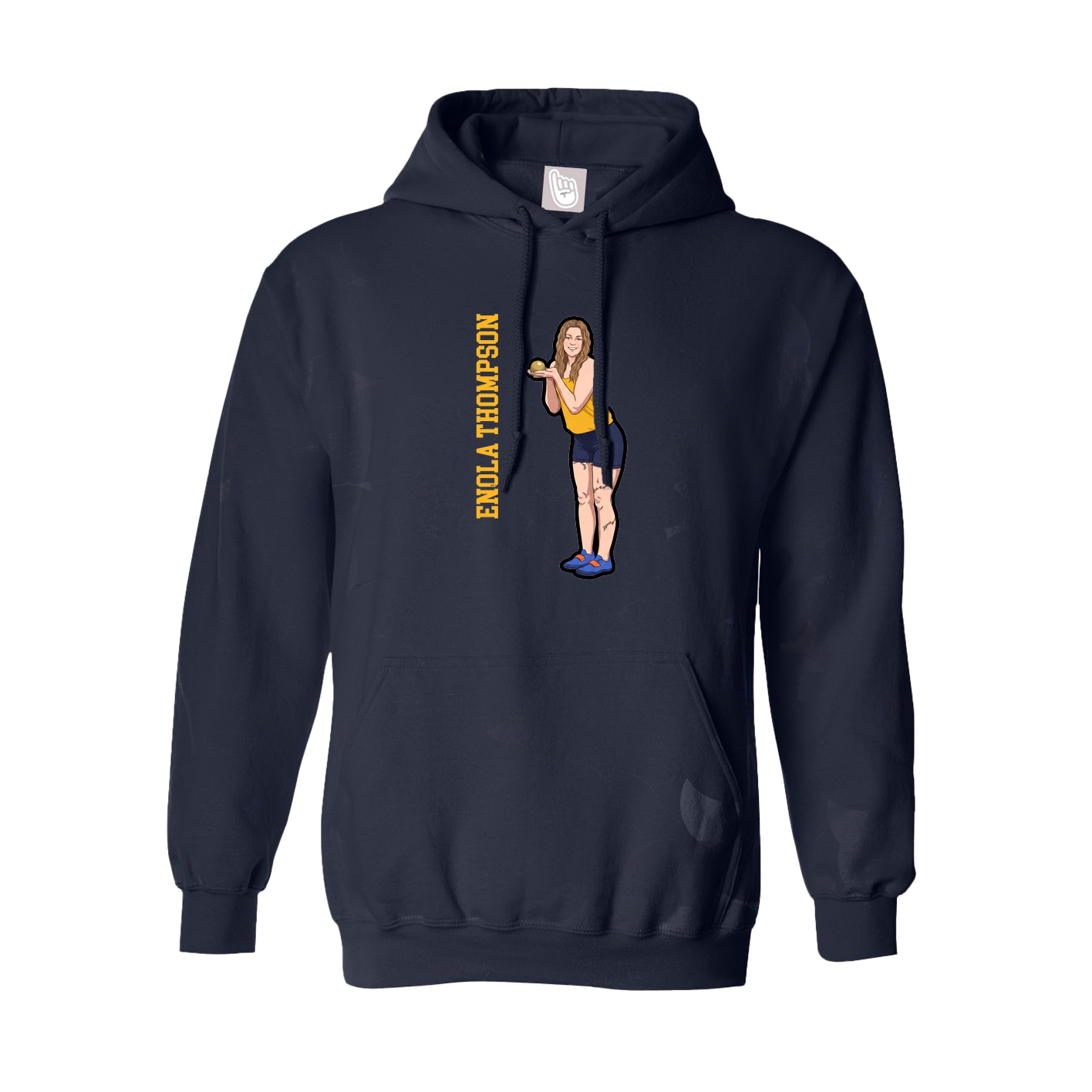 Youth Hoodie — Name Vertical in Navy