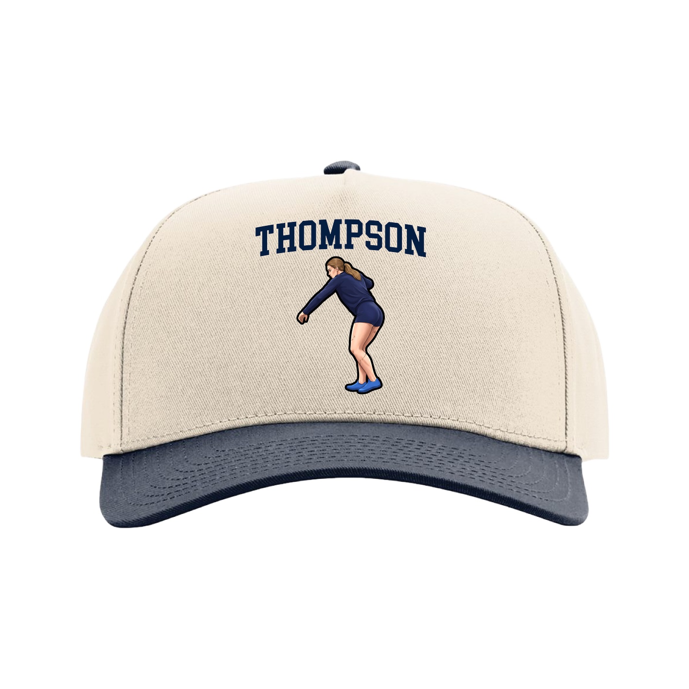 Full Fabric Five-Panel Champ Cap — Shirsey in Cream/Navy
