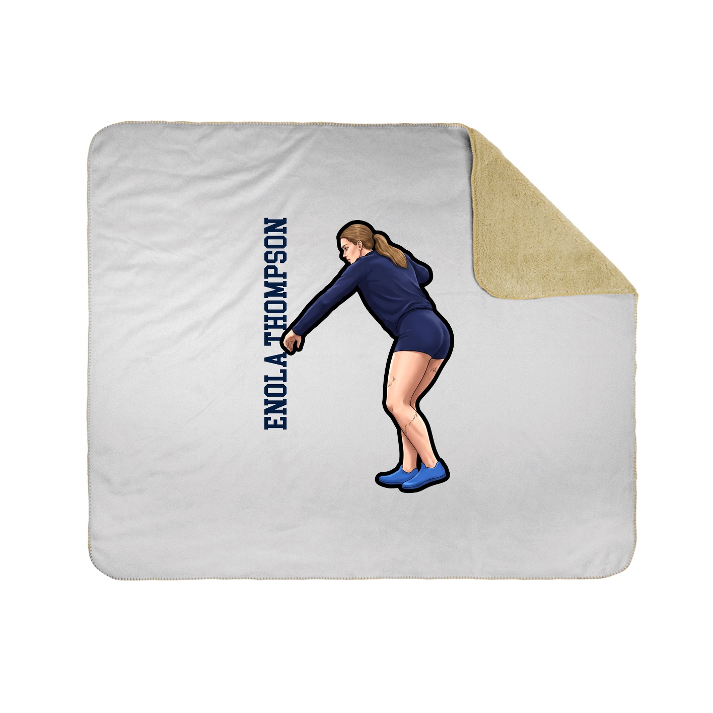 Throw Blanket — Name Vertical in White