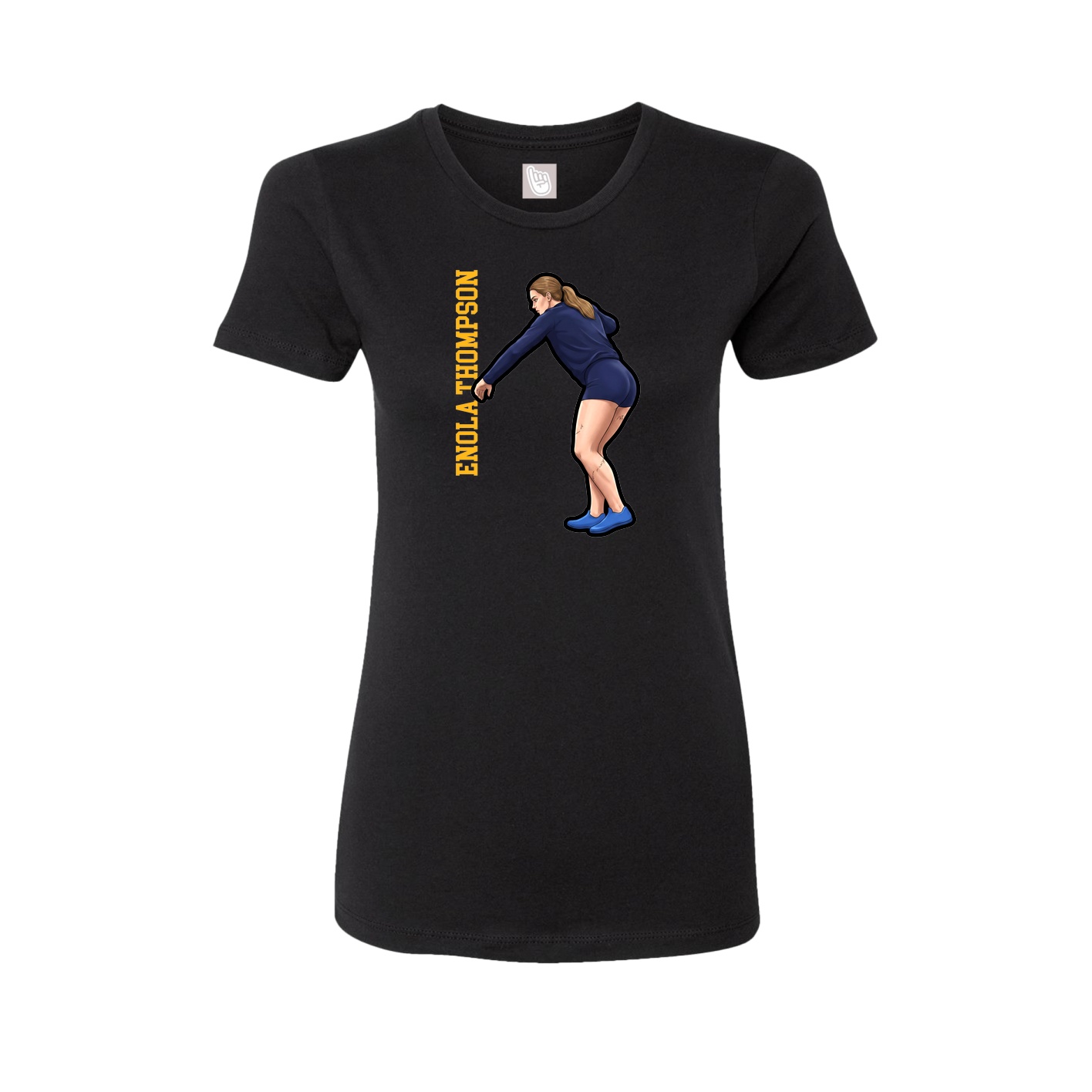Womens Tee — Name Vertical in Black