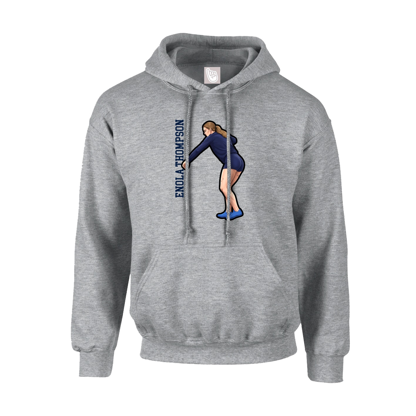 Youth Hoodie — Name Vertical in Grey