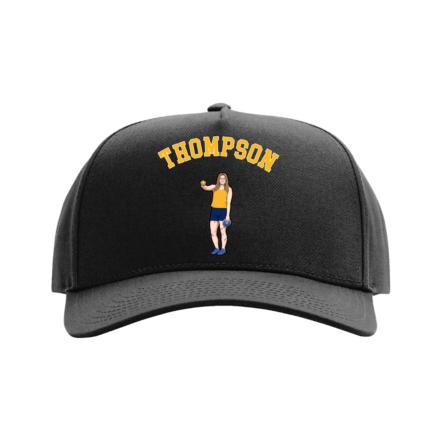 Full Fabric Five-Panel Champ Cap — Shirsey Arch in Black