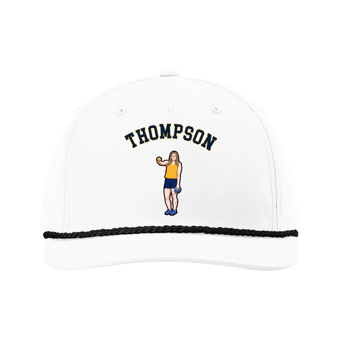 Five-Panel Classic Rope Cap — Shirsey Arch in White