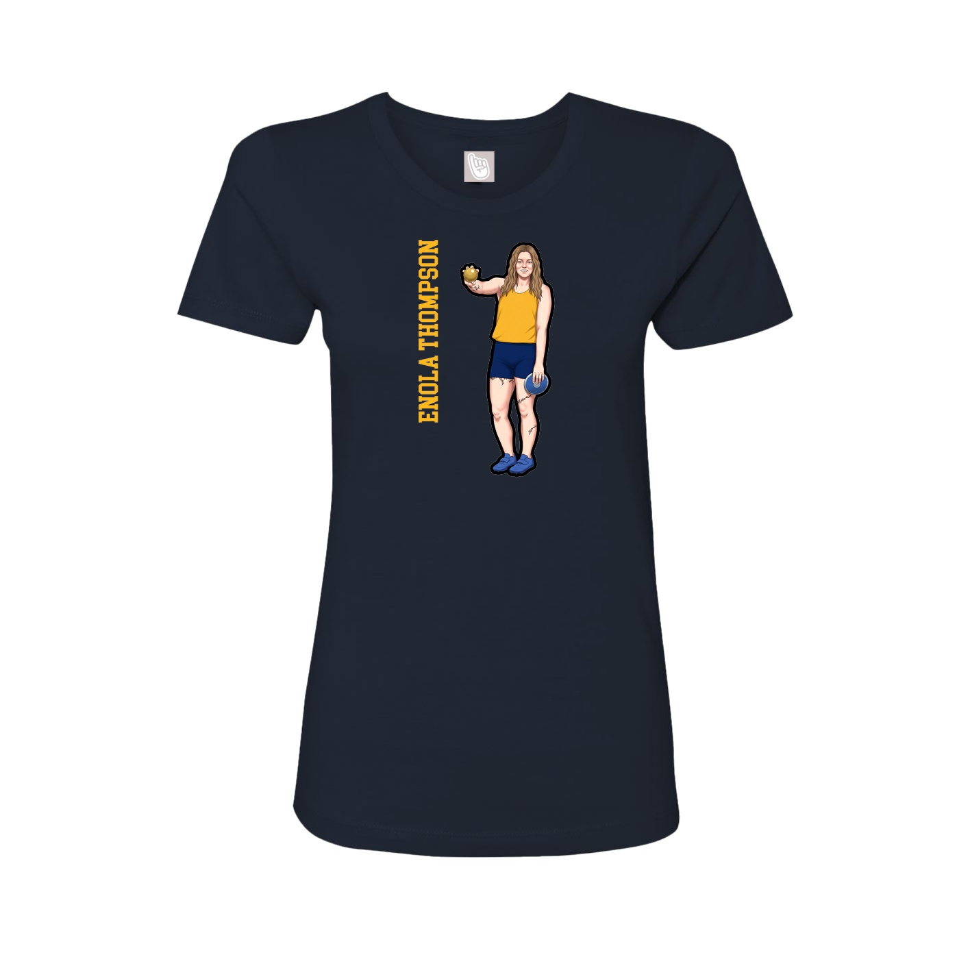 Womens Tee — Name Vertical in Navy