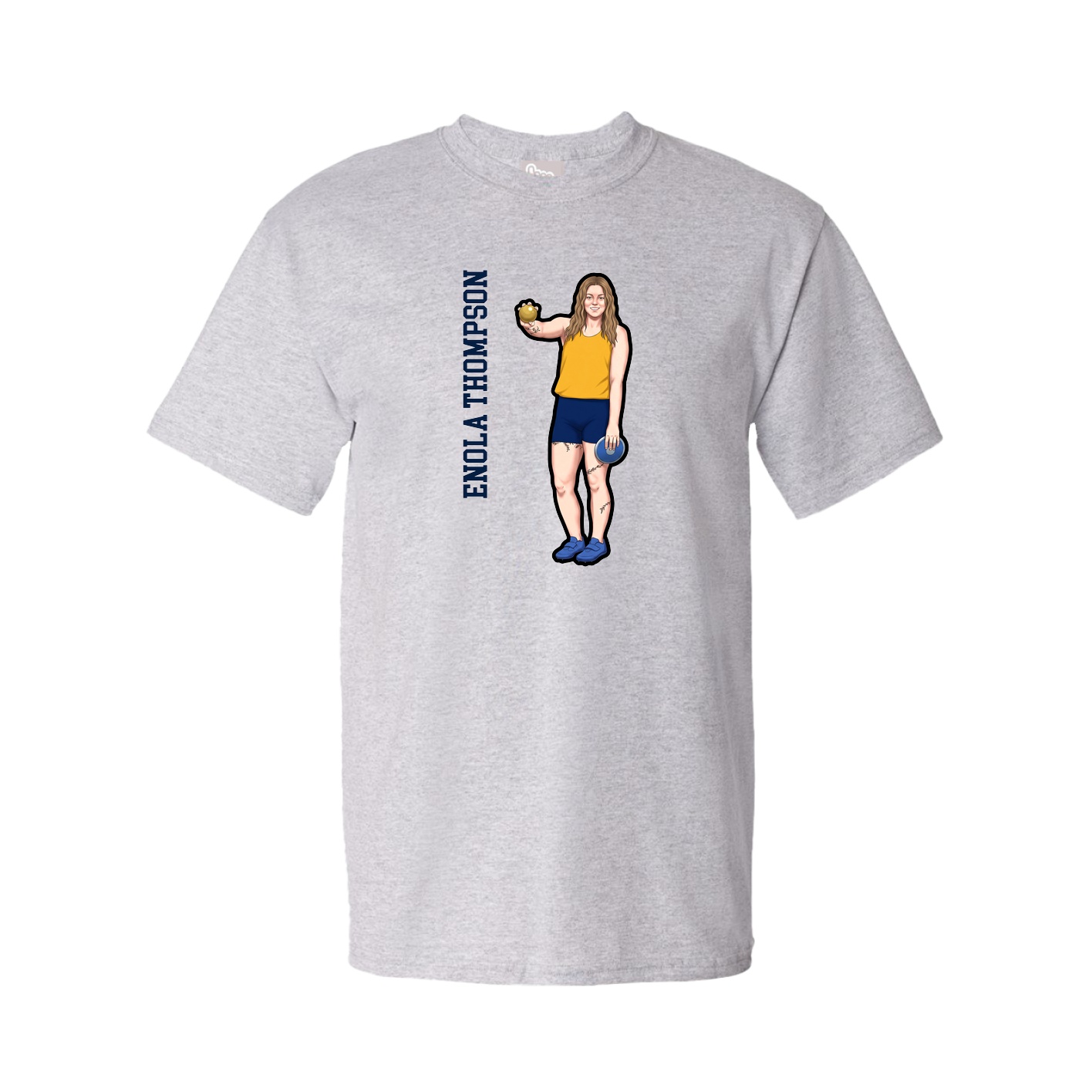Youth Tee — Name Vertical in Grey
