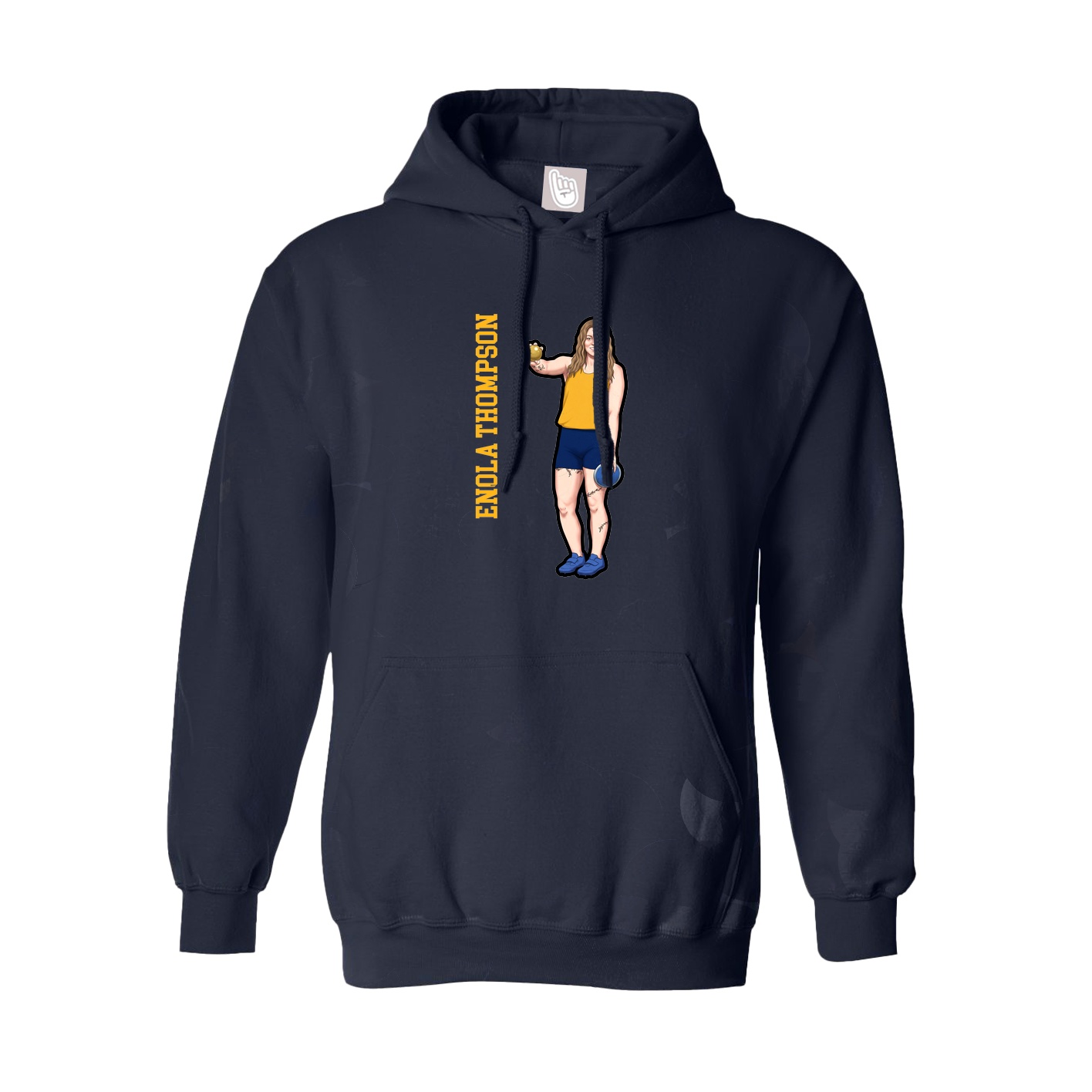 Hoodie — Name Vertical in Navy
