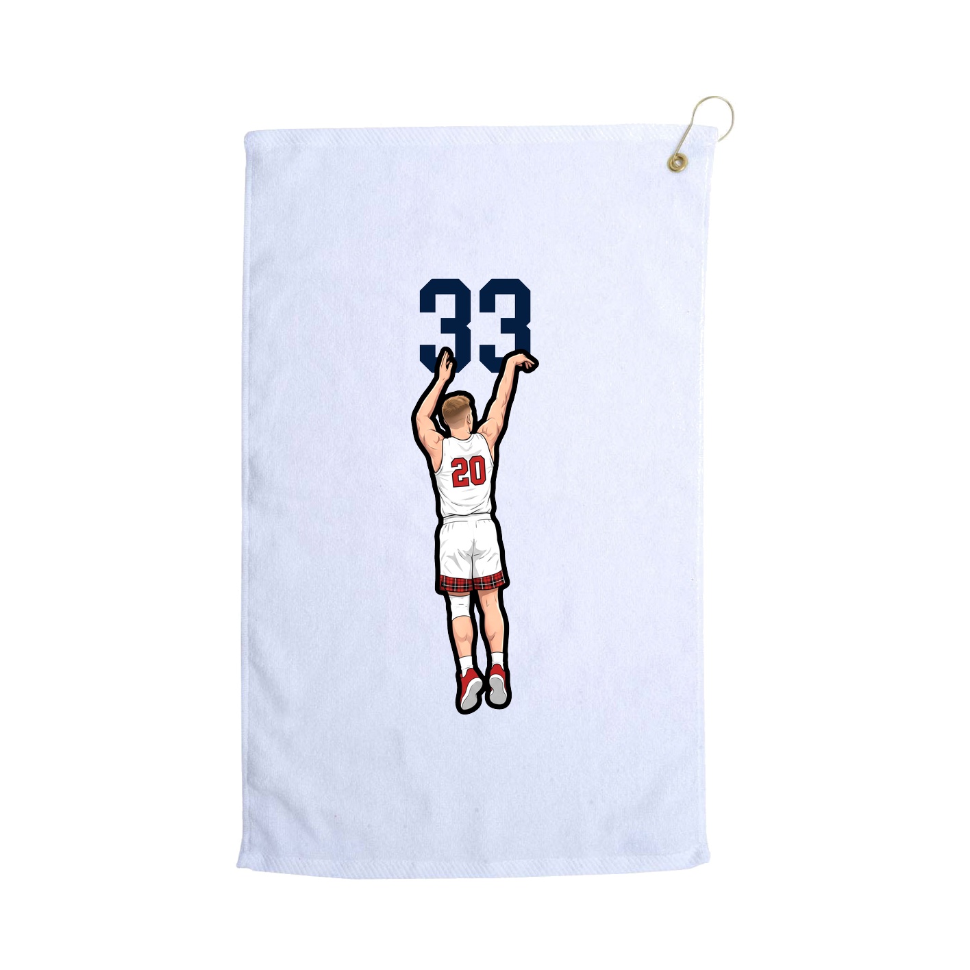 Golf Towel — Number Top in White