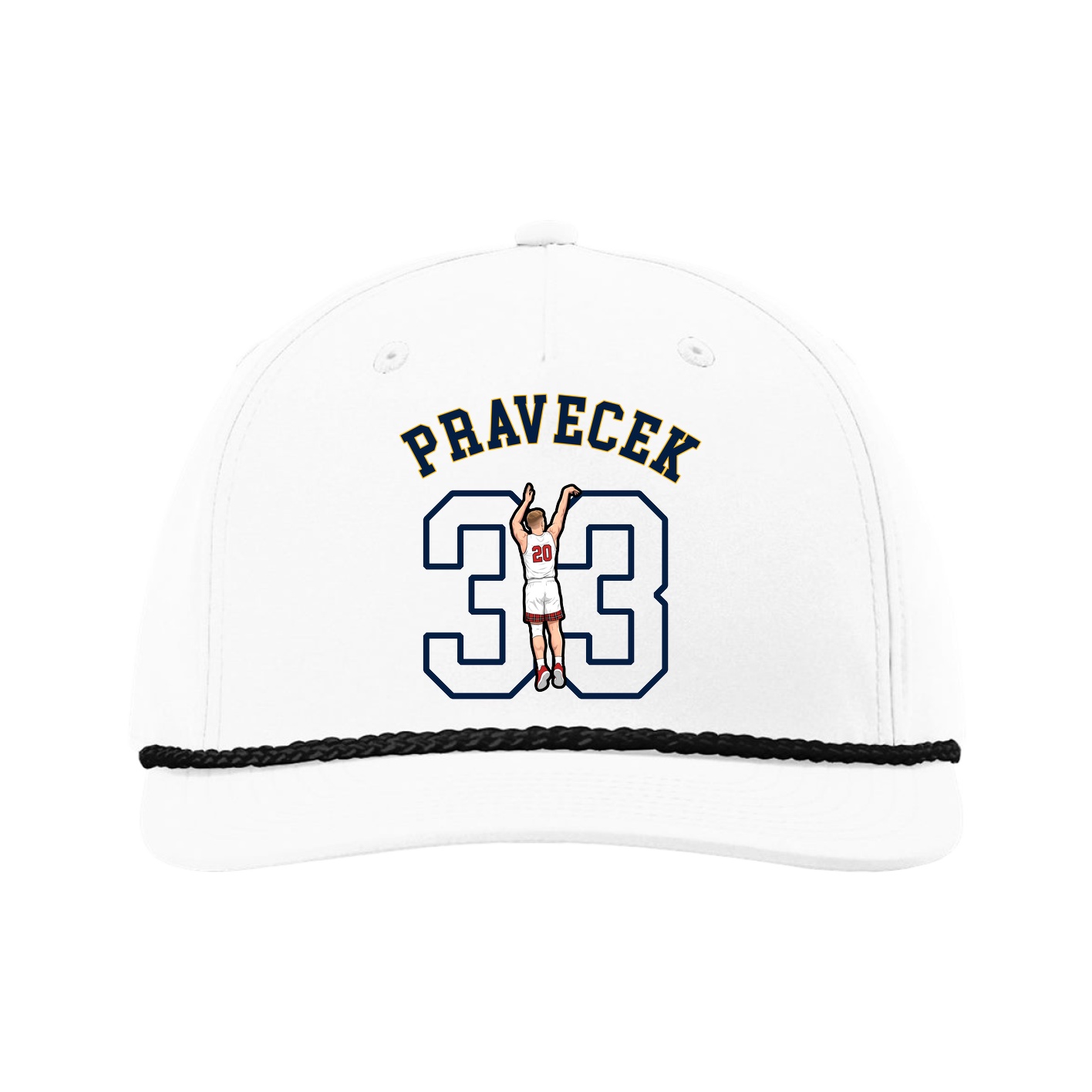 Five-Panel Classic Rope Cap — Shirsey Arch in White