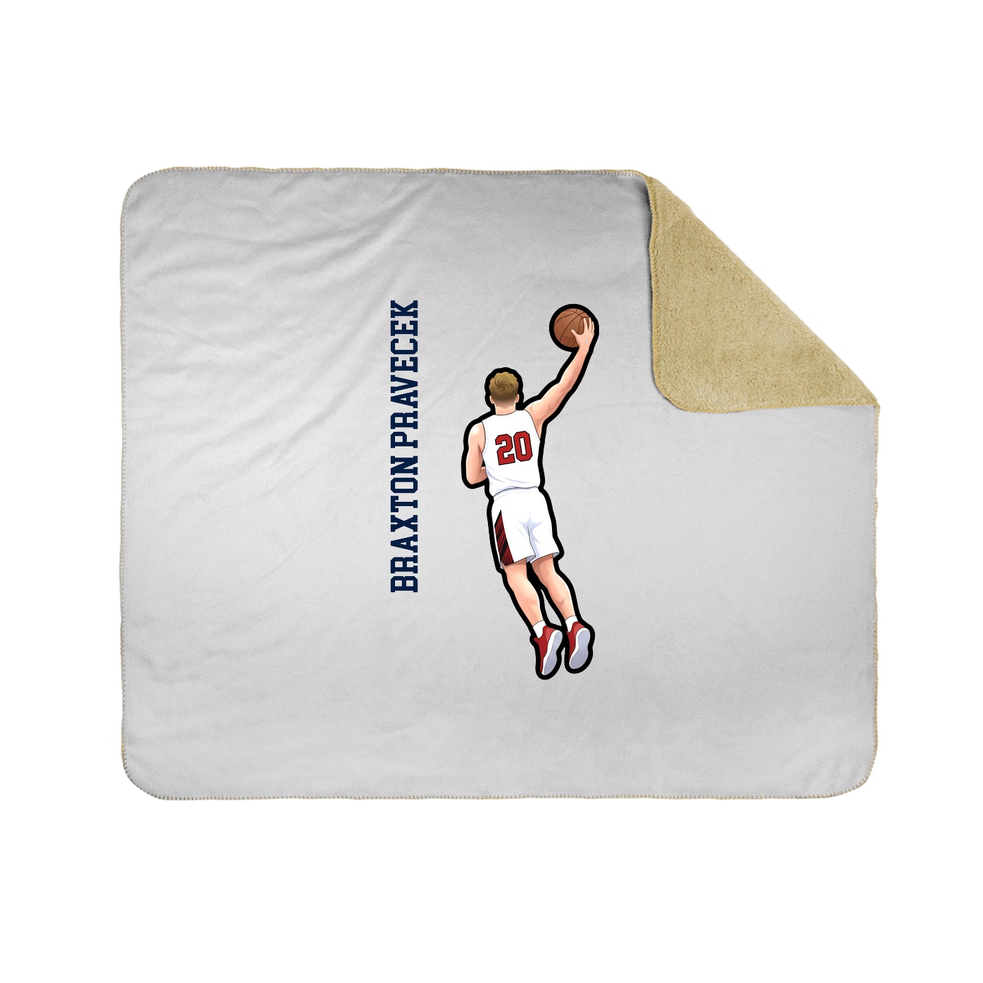 Throw Blanket — Name Vertical in White