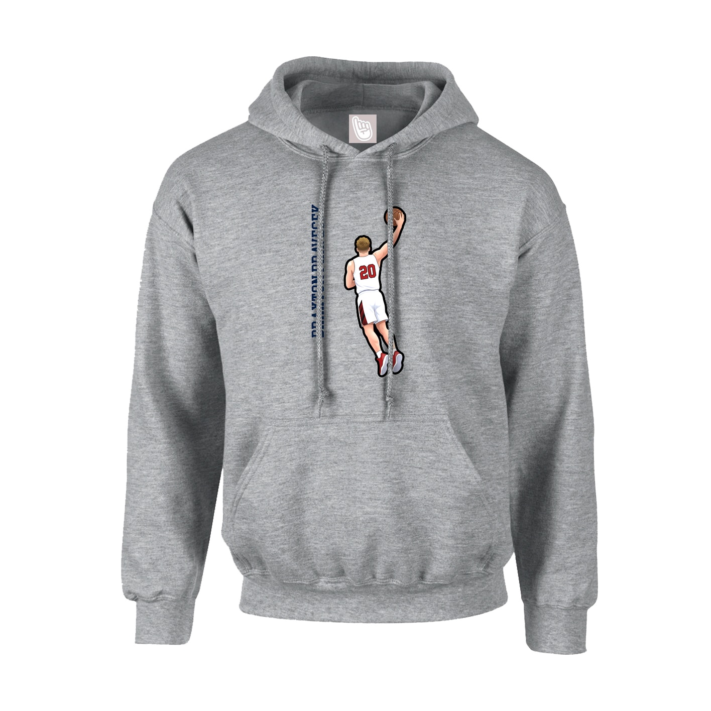 Hoodie — Name Vertical in Grey
