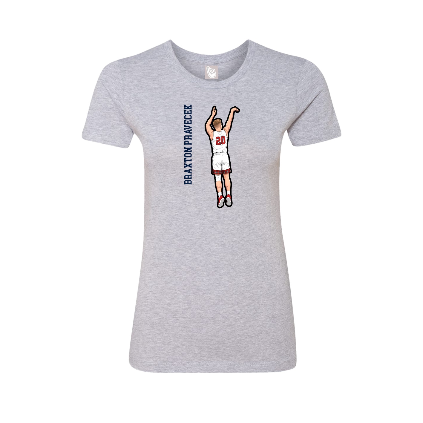 Womens Tee — Name Vertical in Grey