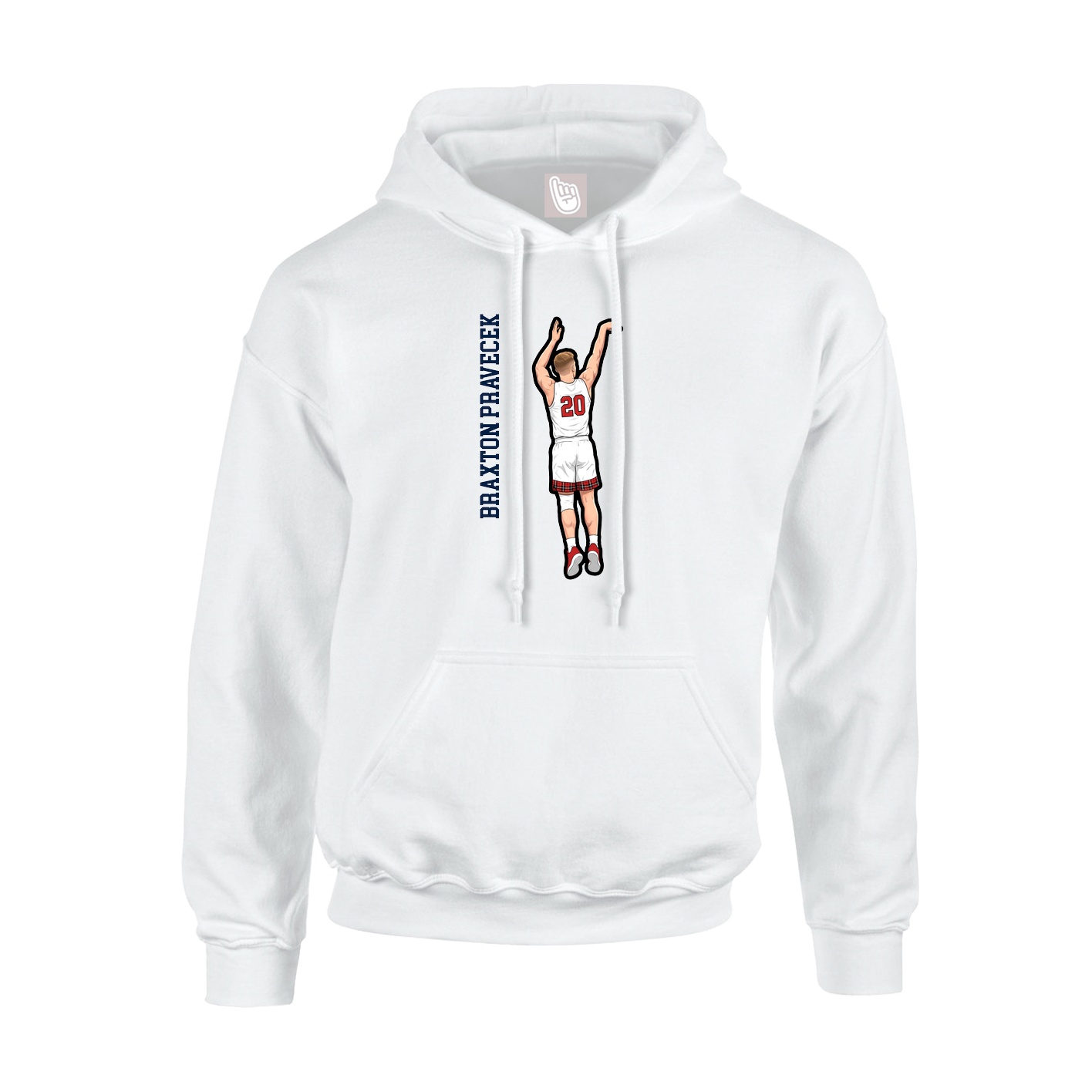 Hoodie — Name Vertical in White